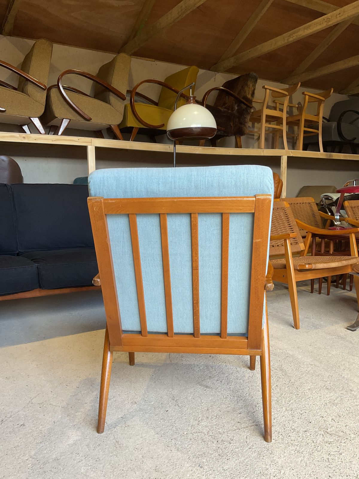Hans Wegner Style Ge260 Armchair In Solid Oak Wood   1950s, Midcentury photo for sale
