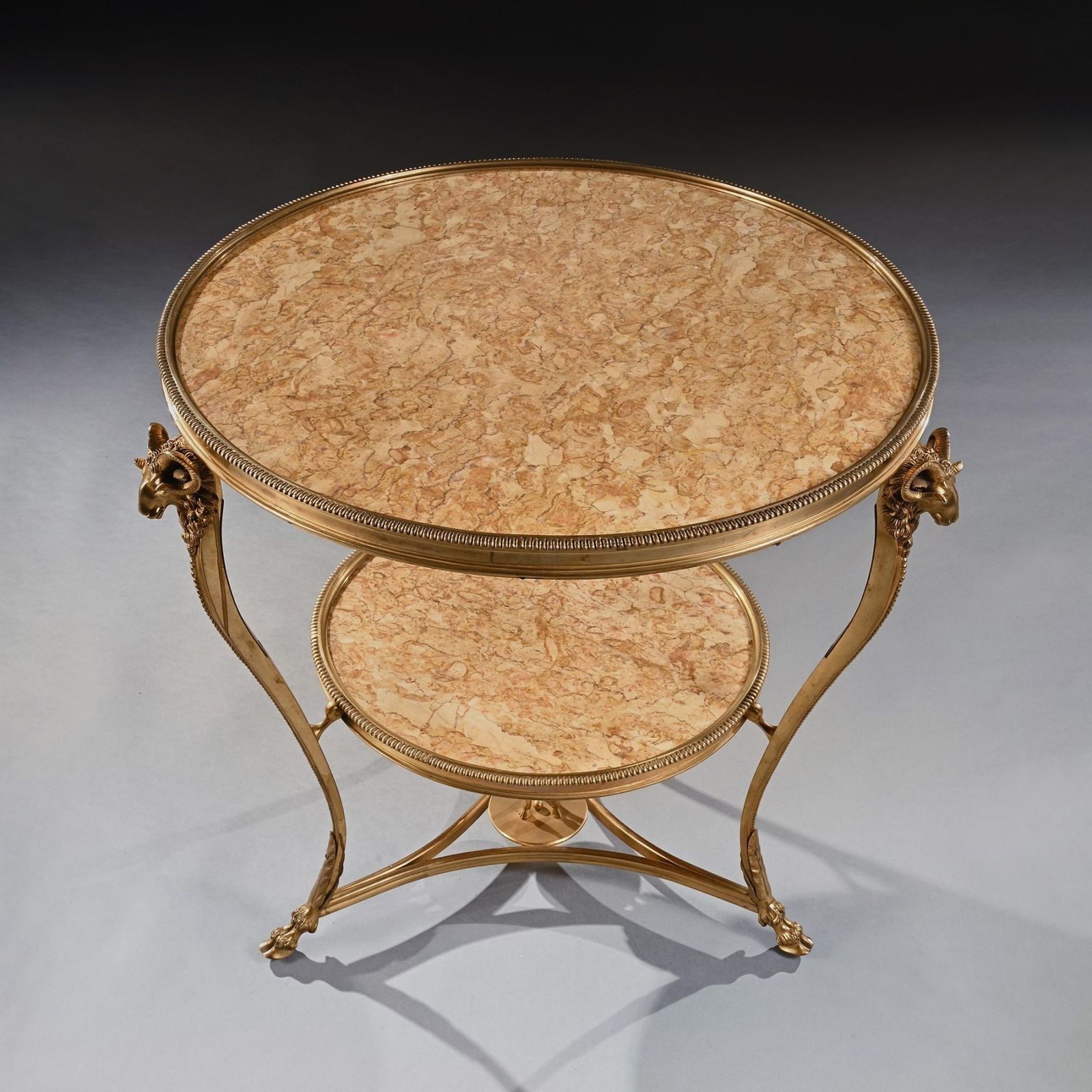 Late 19th Century French Gilt Bronze And Marble Gueridon photo for sale