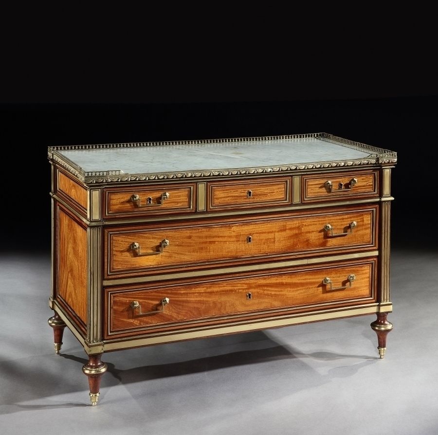 Louis XVI Gilt Bronze Mounted Bois Citronnier And Amaranth Commode Claude Charles Saunier photo vinterior