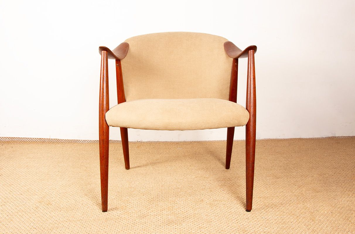 Paire de fauteuils scandinaves en teck et tissu, modèle New Tyrol par Gerhard Berg pour Westnofa, 1960. photo furniture