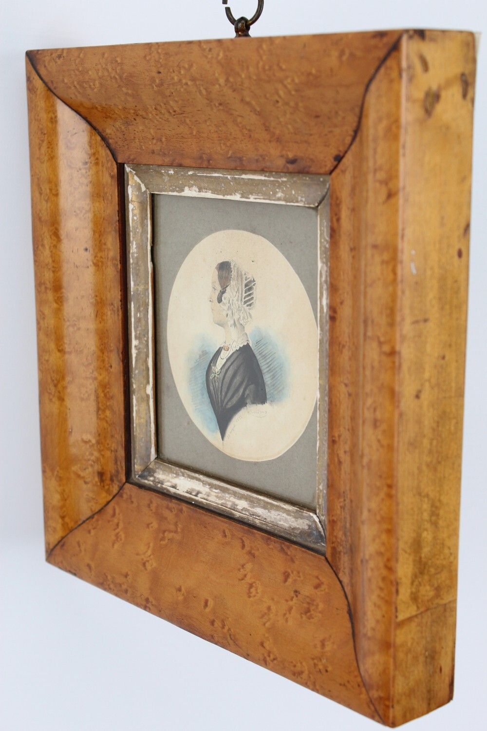 Victorian Miniature Watercolour Portrait 1852 Signed photo 225.0