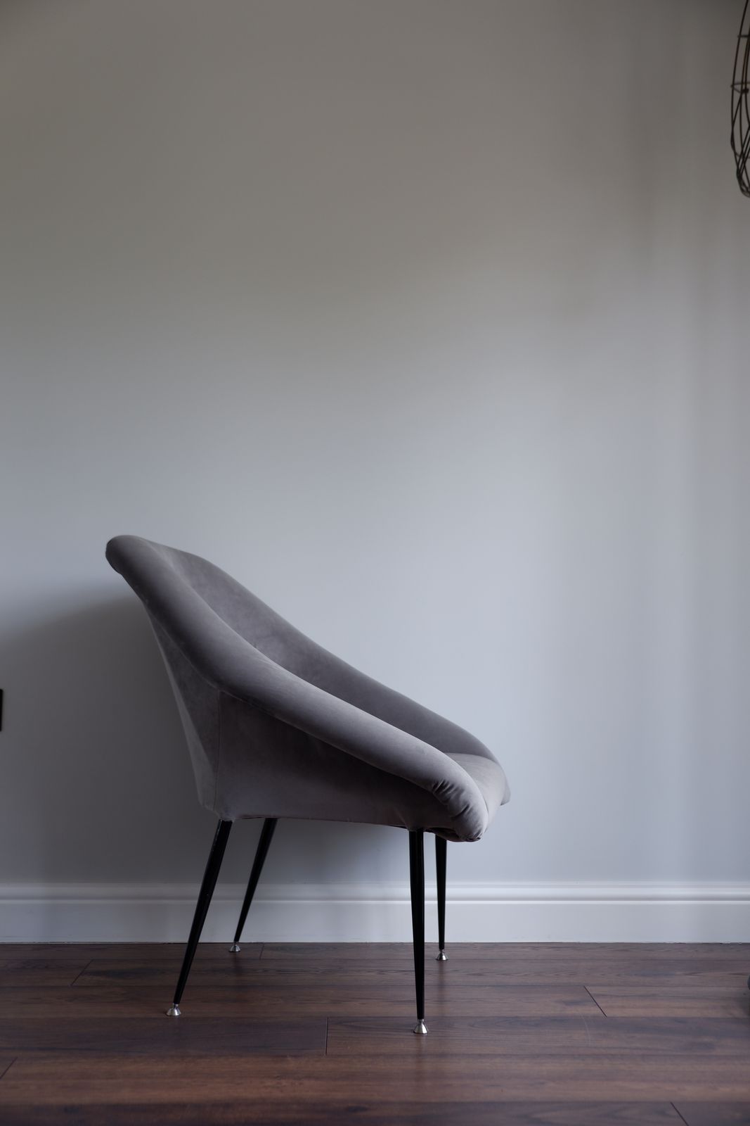 Set Of 2 Grey Velvet Mid Century Modern Ewa/Koln Armchairs 1960s Mcm photo vinterior
