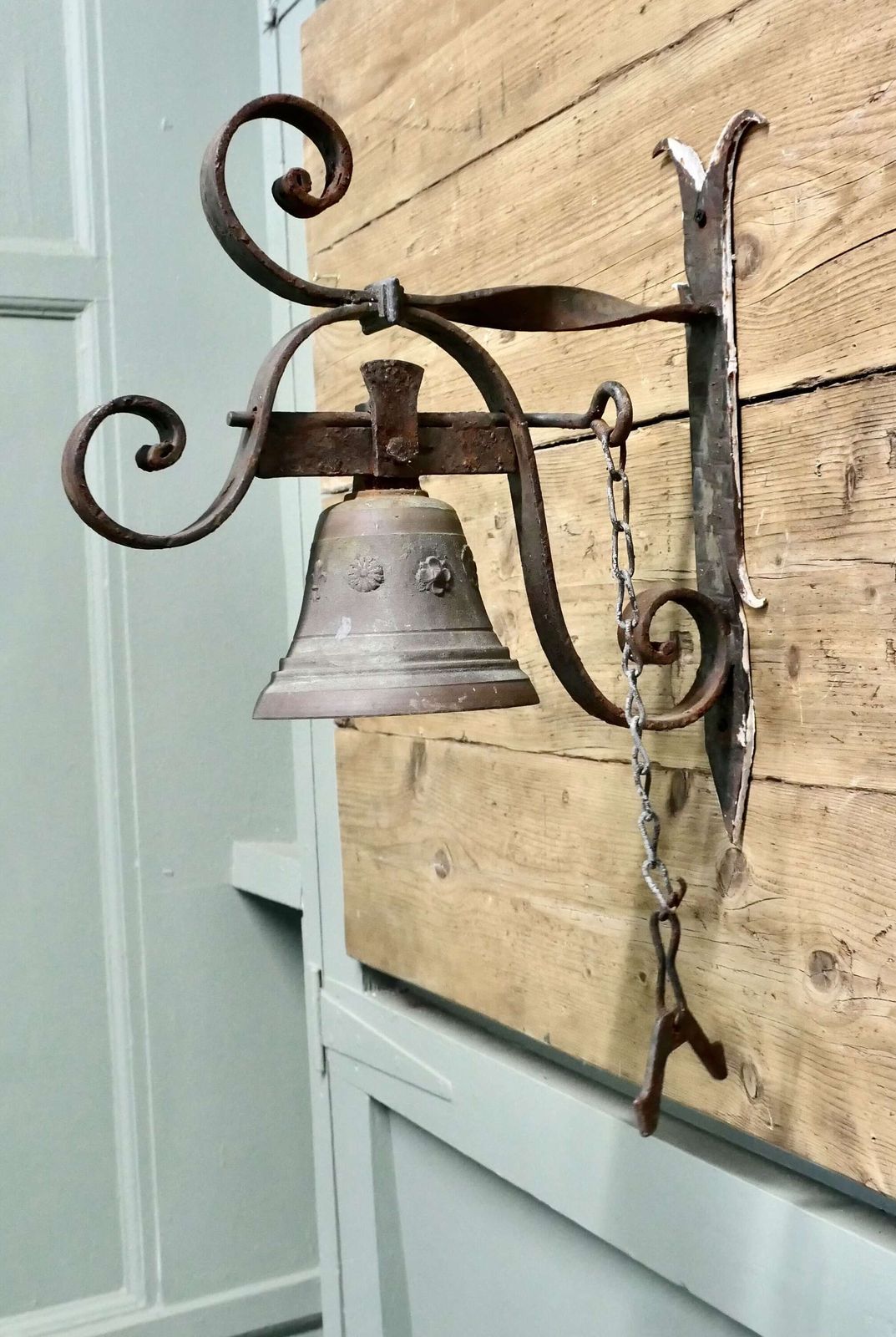 19th Century Bronze Alpine Front Door Bell photo 660.0
