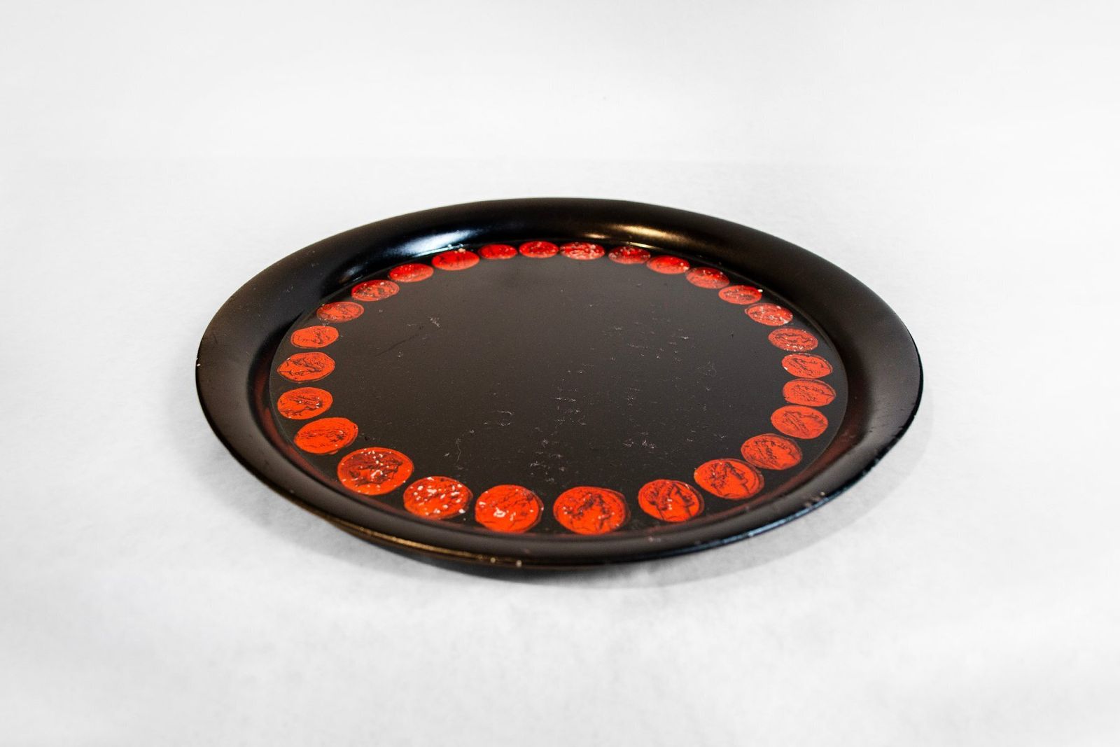 Enamelled Iron Tray By Piero Fornasetti For Atelier Fornasetti, Italy, 1950s