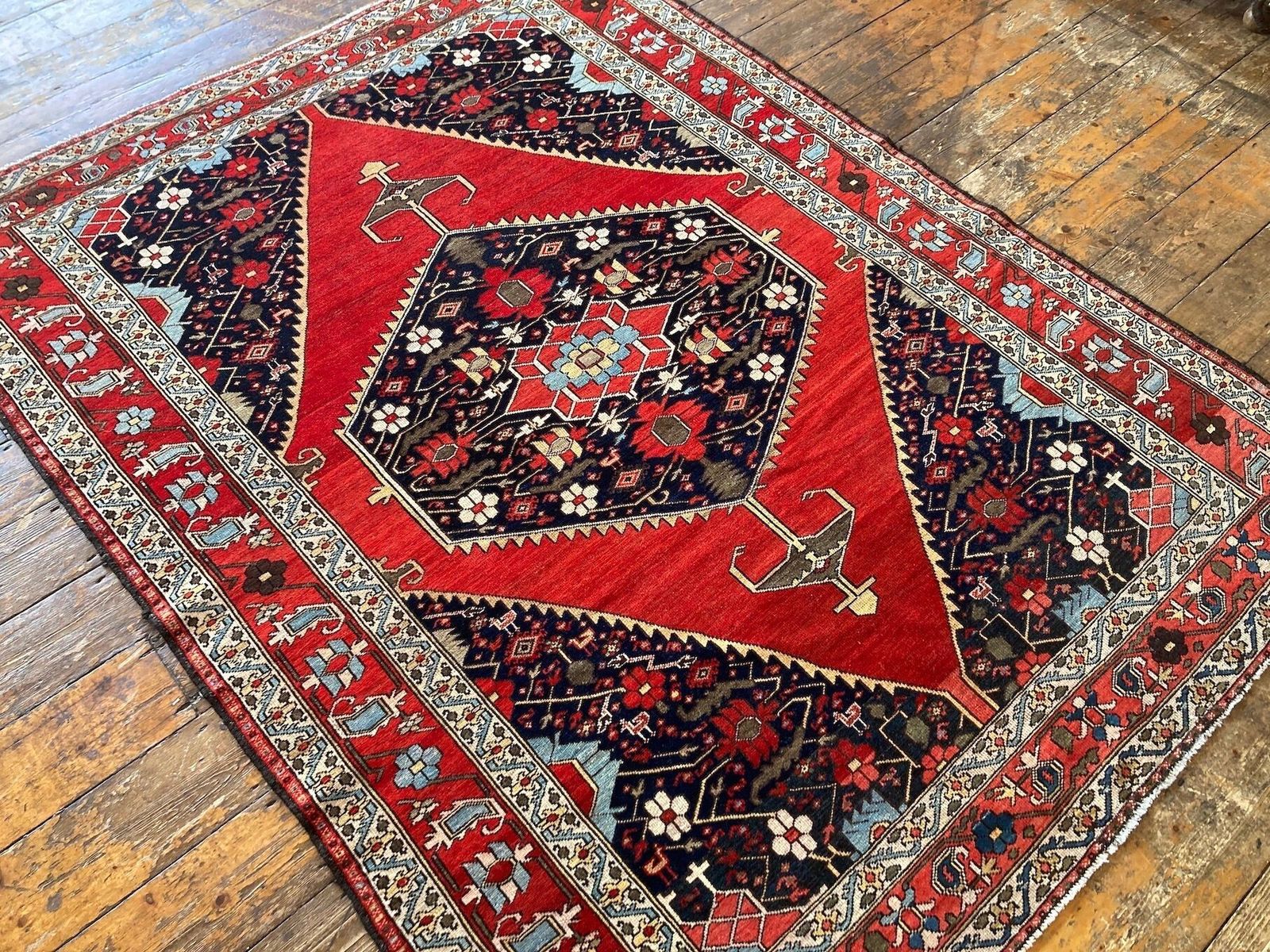 Antique Mazlagan Rug 1.87m X 1.41m photo Textiles
