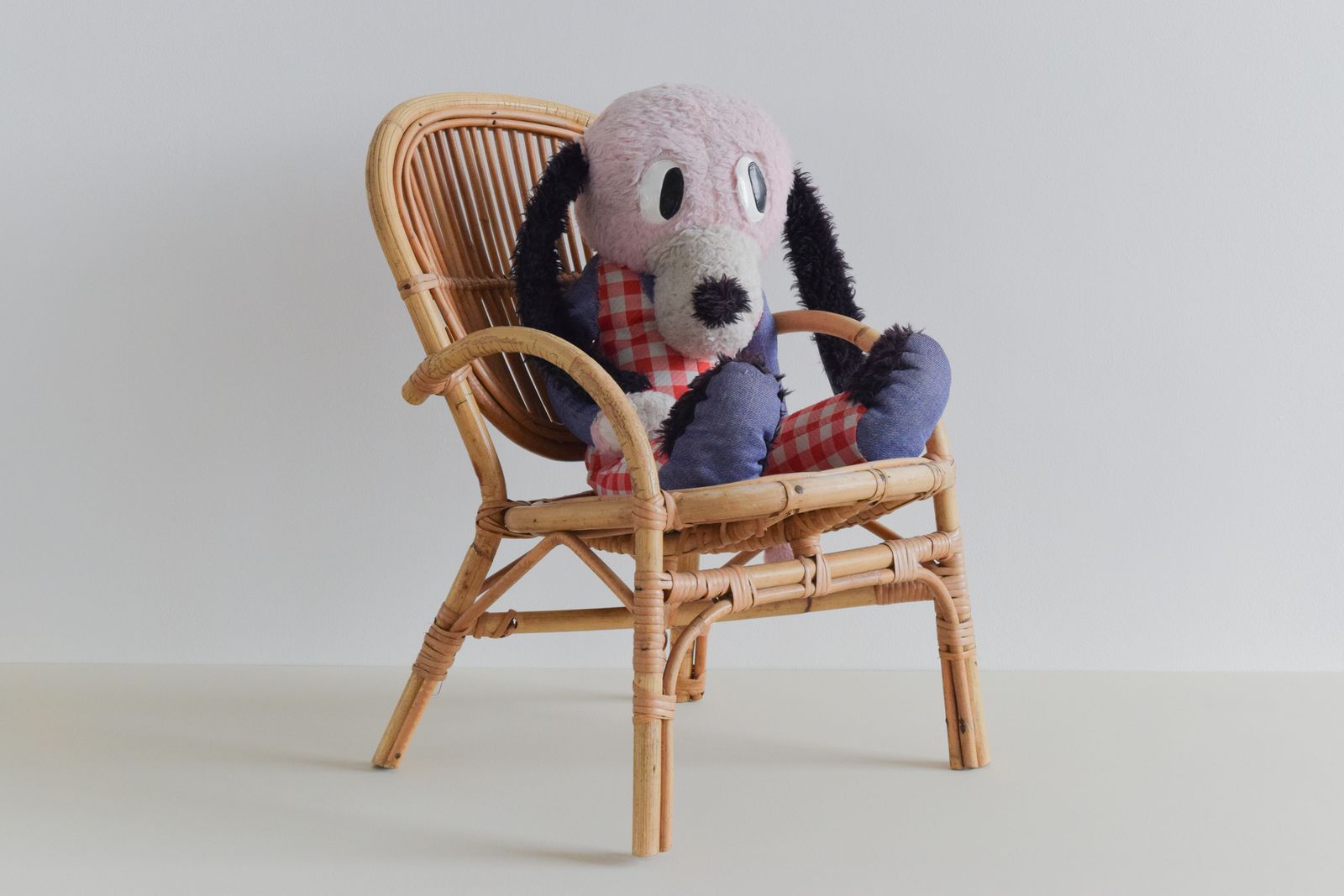 Vintage Small Bamboo Armchair For Teddy Or Doll