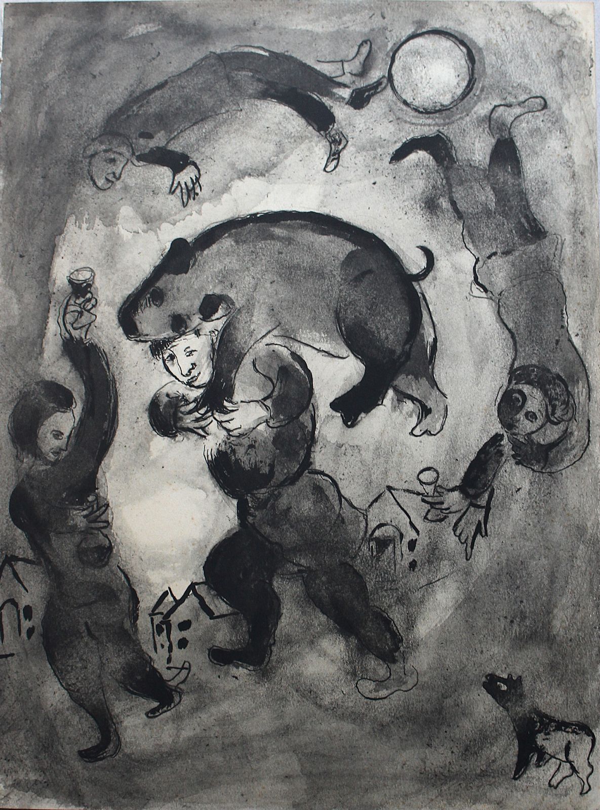 Original Heliogravure From "Le Philosophie Vindicatif"  By Marc Chagall 1950 photo furniture
