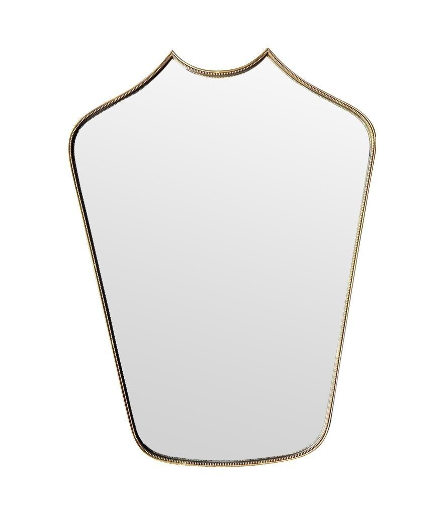 An Orignal Unusual 1950s Italian Brass Framed Mirror, With Beaded Detailing