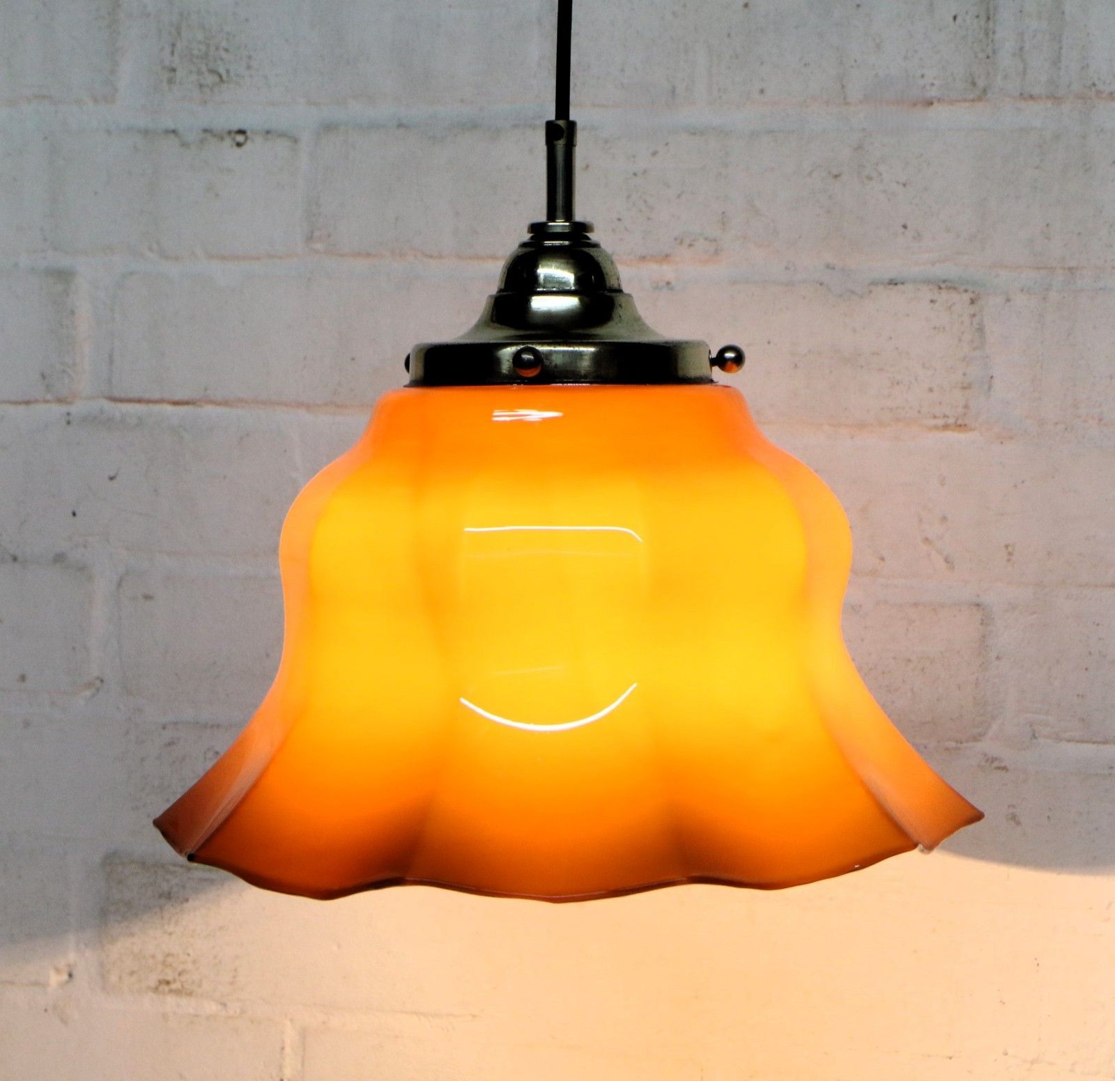 Ceiling Light A Vintage Italian Large Cased Glass Pendant 1960's 1970's photo 119.0
