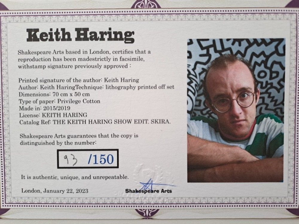 Keith Haring Signed Pop Art Figures + Tree Of Life + Look! photo buy