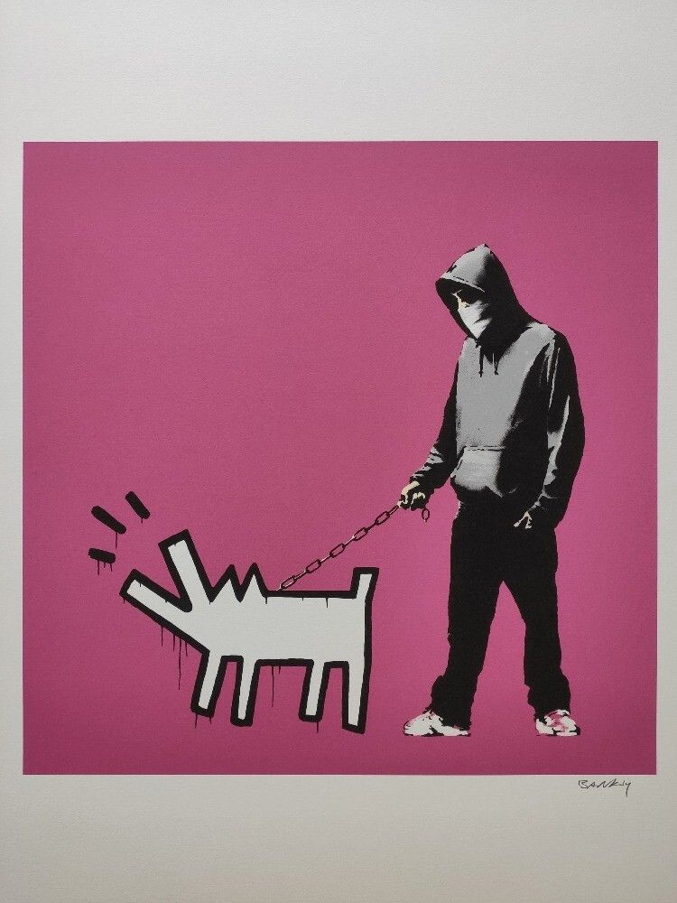 Banksy Art Print Hoodie & Keith Haring Dog Certificate