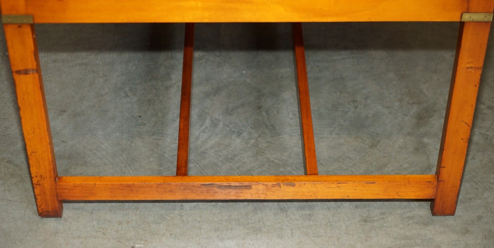 photo vinterior Fully Restored French Polished Harrods Kennedy Military Campaign Coffee Table