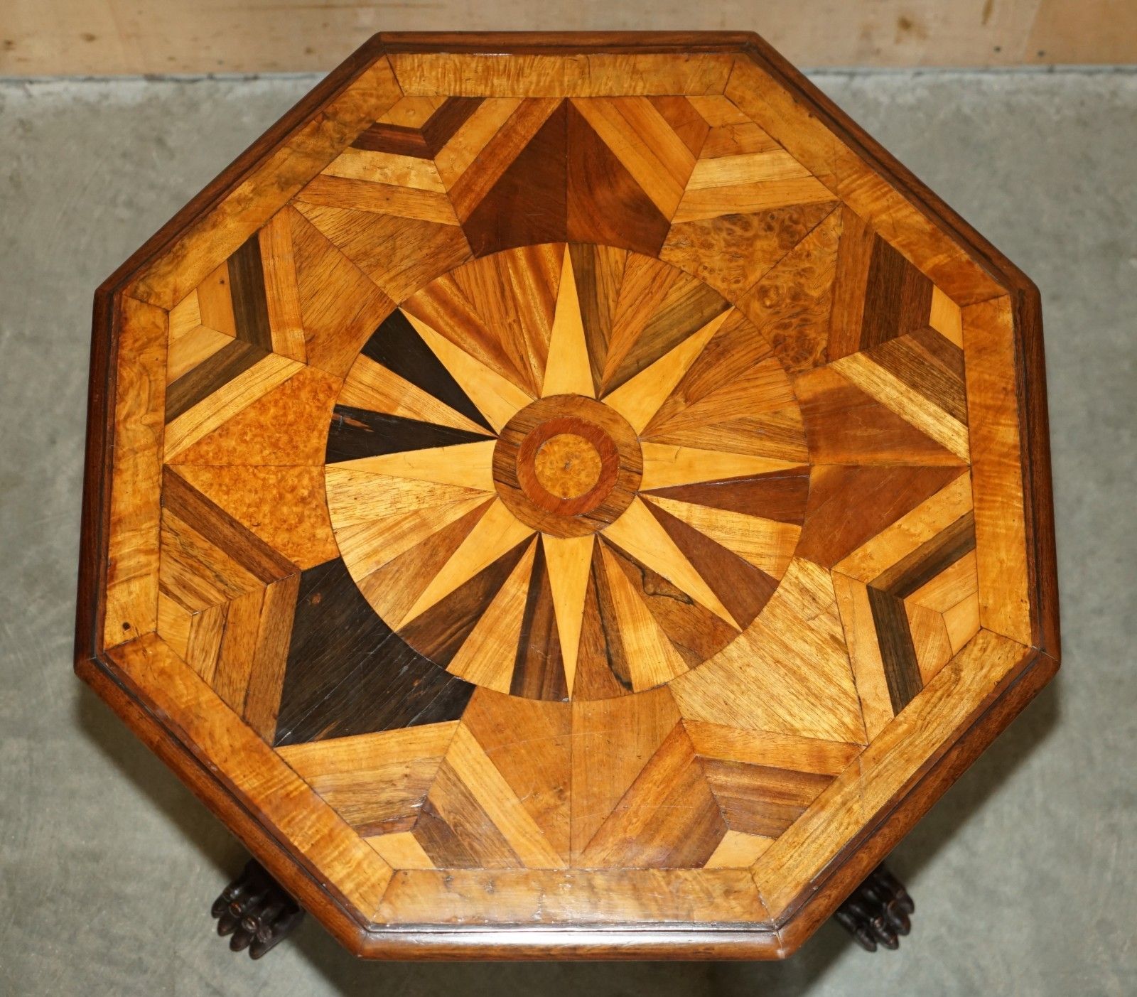 Sublime Cir 1800 Antique Specimen Wood Occasional Tilt Top Table Burr Walnut Oak photo Furniture