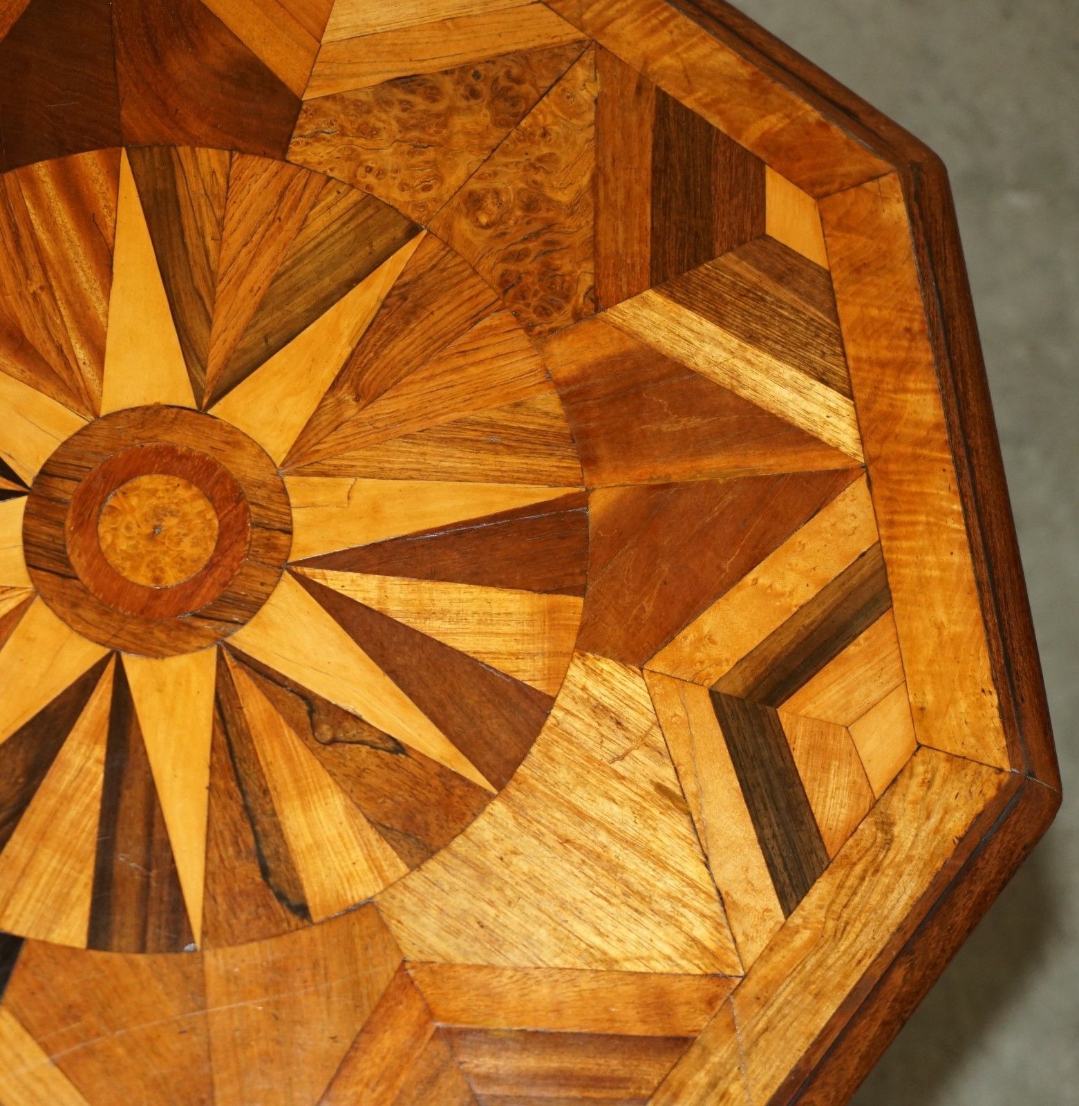 Sublime Cir 1800 Antique Specimen Wood Occasional Tilt Top Table Burr Walnut Oak photo buy