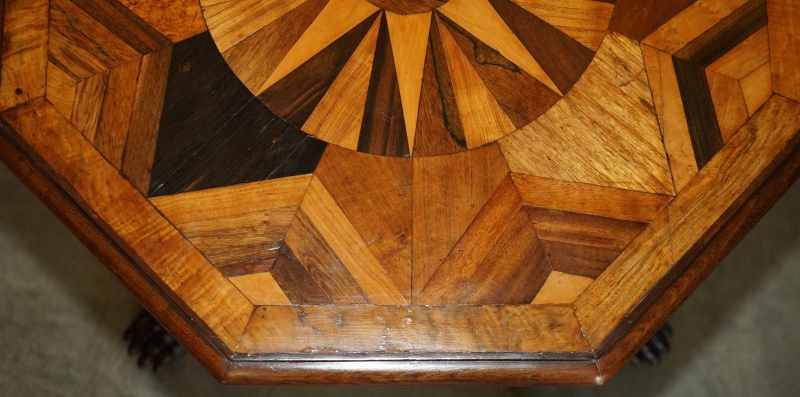 Sublime Cir 1800 Antique Specimen Wood Occasional Tilt Top Table Burr Walnut Oak photo vintage