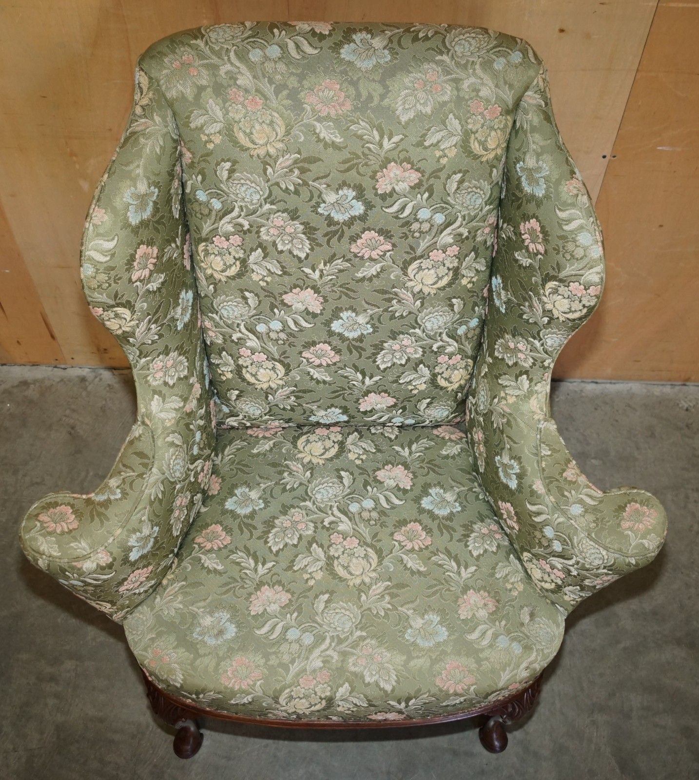 Sublime Antique Howard & Son's William Morris Mahogany Framed Wingback Armchair photo vintage