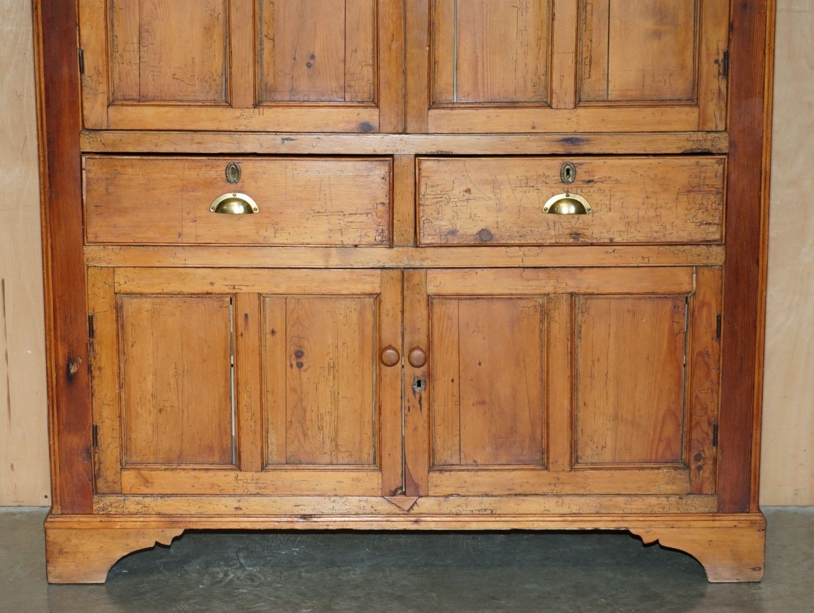 Perfectly Formed Antique Georgian Circa 1780 Panelled Pine Housekeepers Cupboard photo Furniture