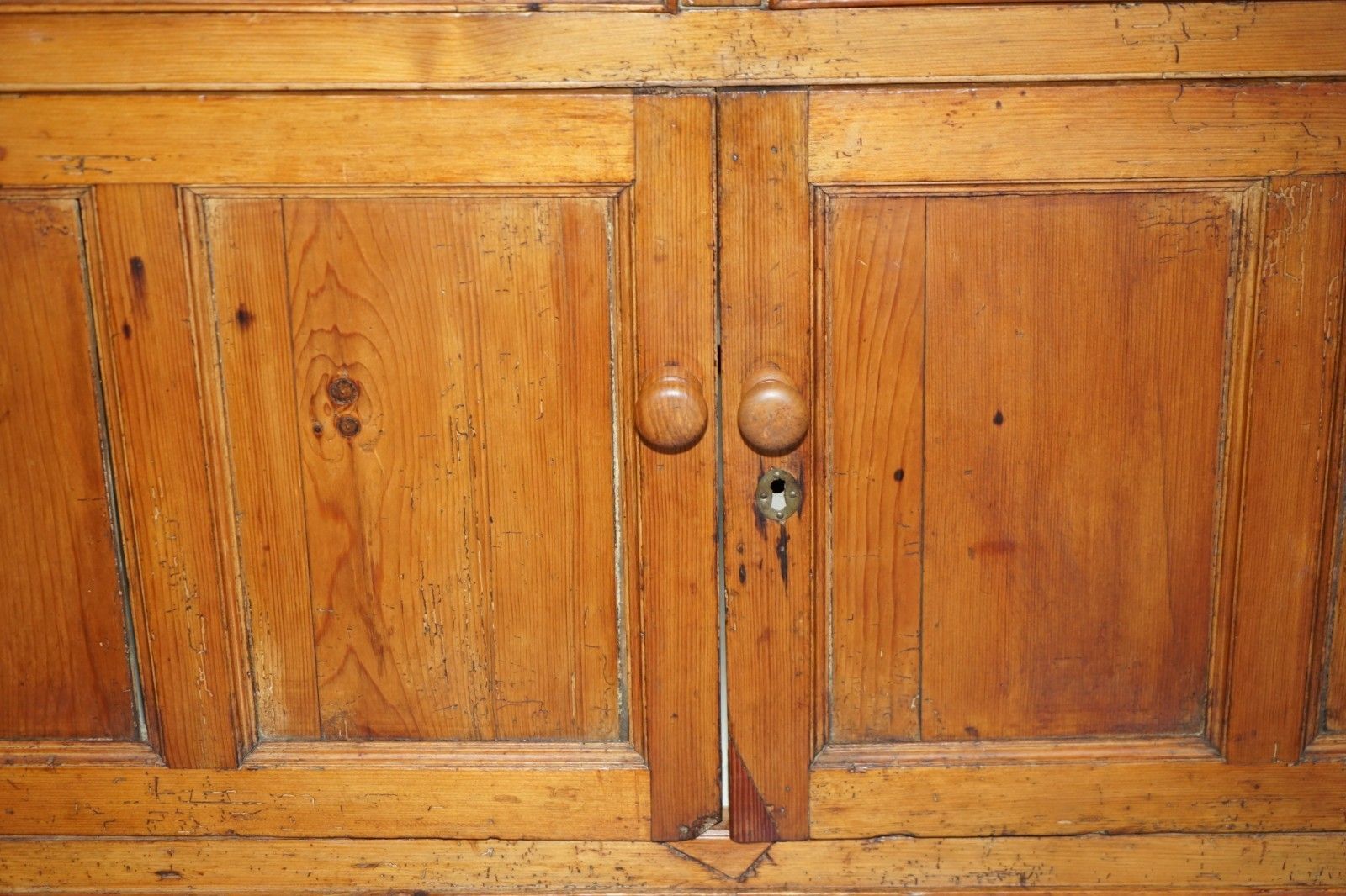 Perfectly Formed Antique Georgian Circa 1780 Panelled Pine Housekeepers Cupboard photo vintage