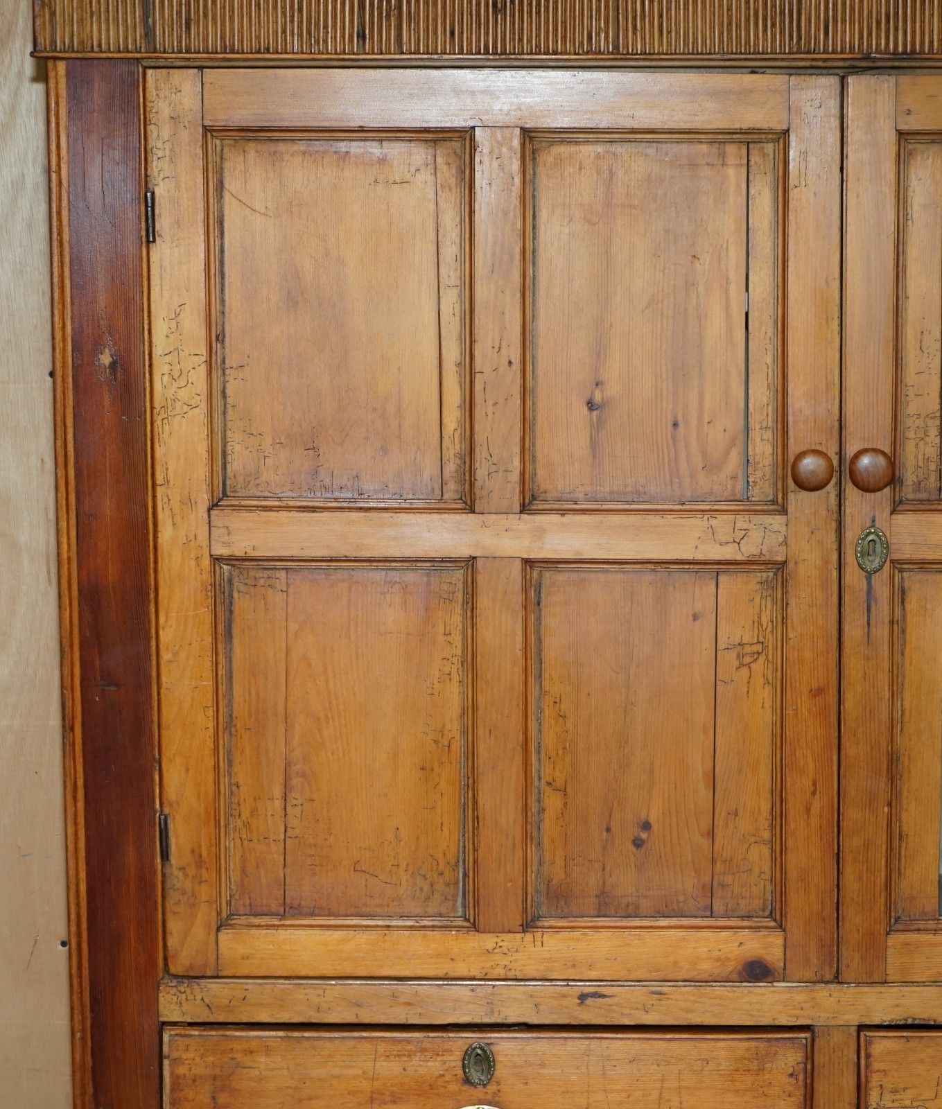 Furniture Perfectly Formed Antique Georgian Circa 1780 Panelled Pine Housekeepers Cupboard photo