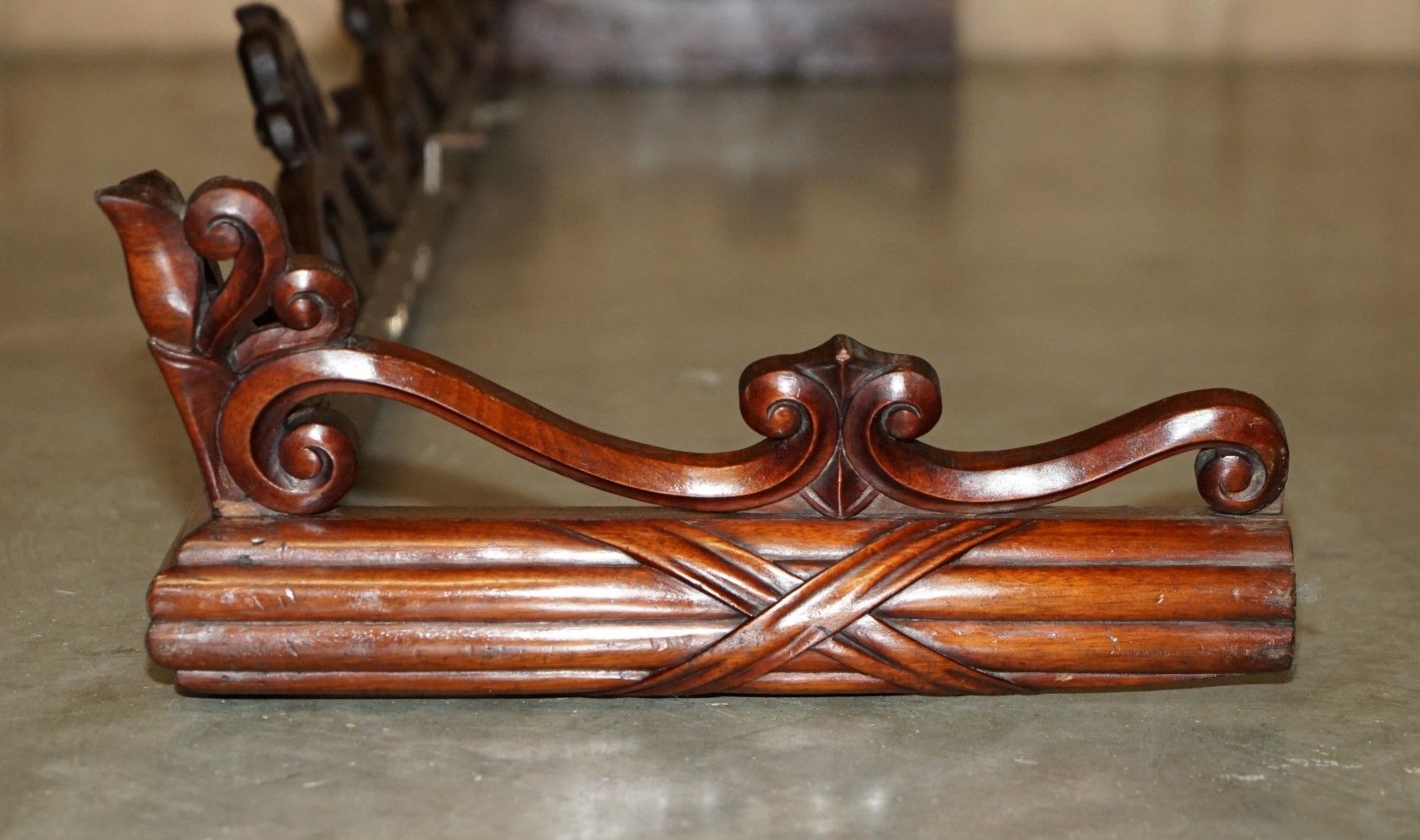 photo for sale Antique Victorian Circa 1860 Hand Carved Curtain Window Pelmet Super Decorative