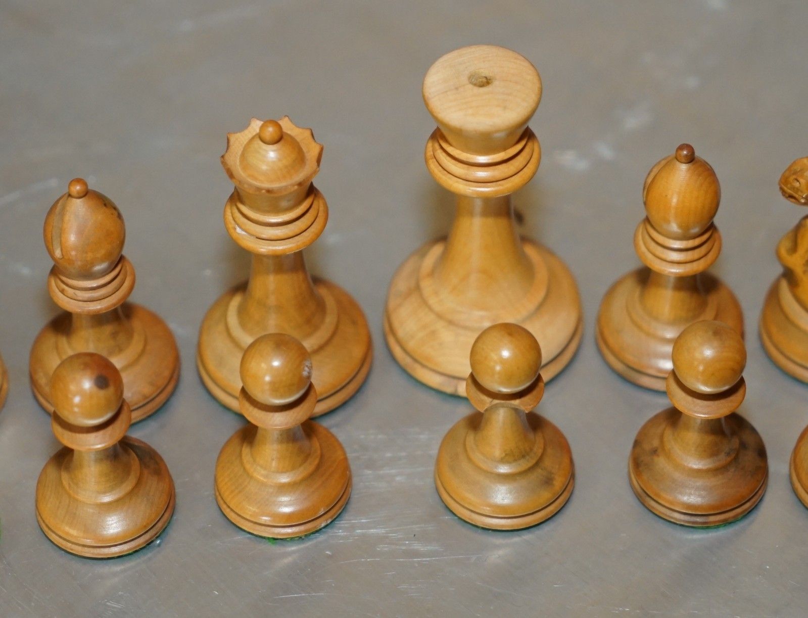 Home Decor Antique Victorian Jacque Staunton Chessman Stamped Chess Set In Original Box photo