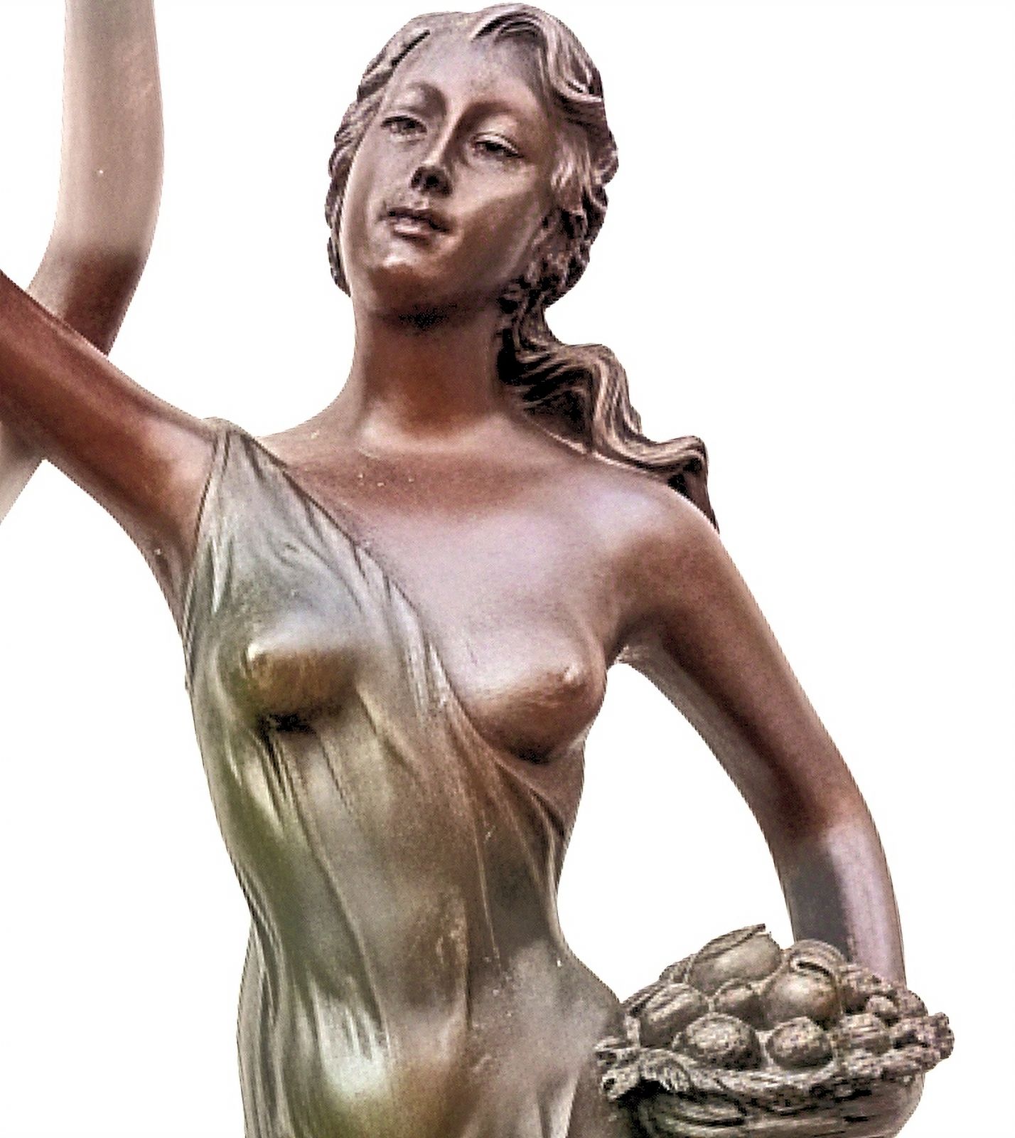 Art Nouveau Bronze Composite Figural Table Lamp photo vintage