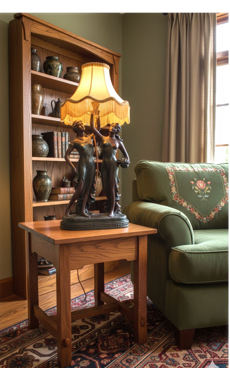 Art Nouveau Bronze Composite Figural Table Lamp photo 240.0