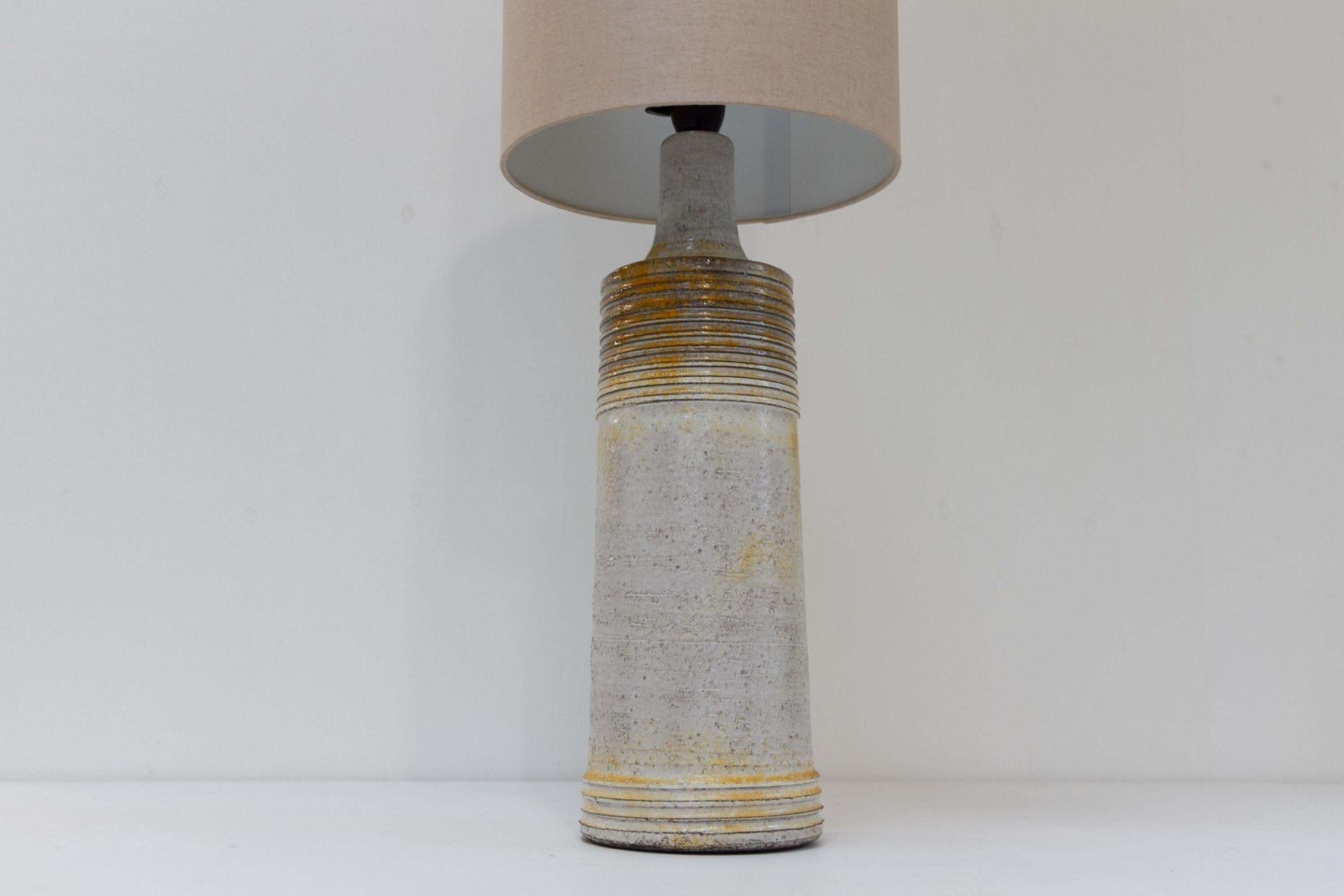 photo for sale Tall Danish Mid Century Stoneware Table Lamp By Frimann, 1970s.