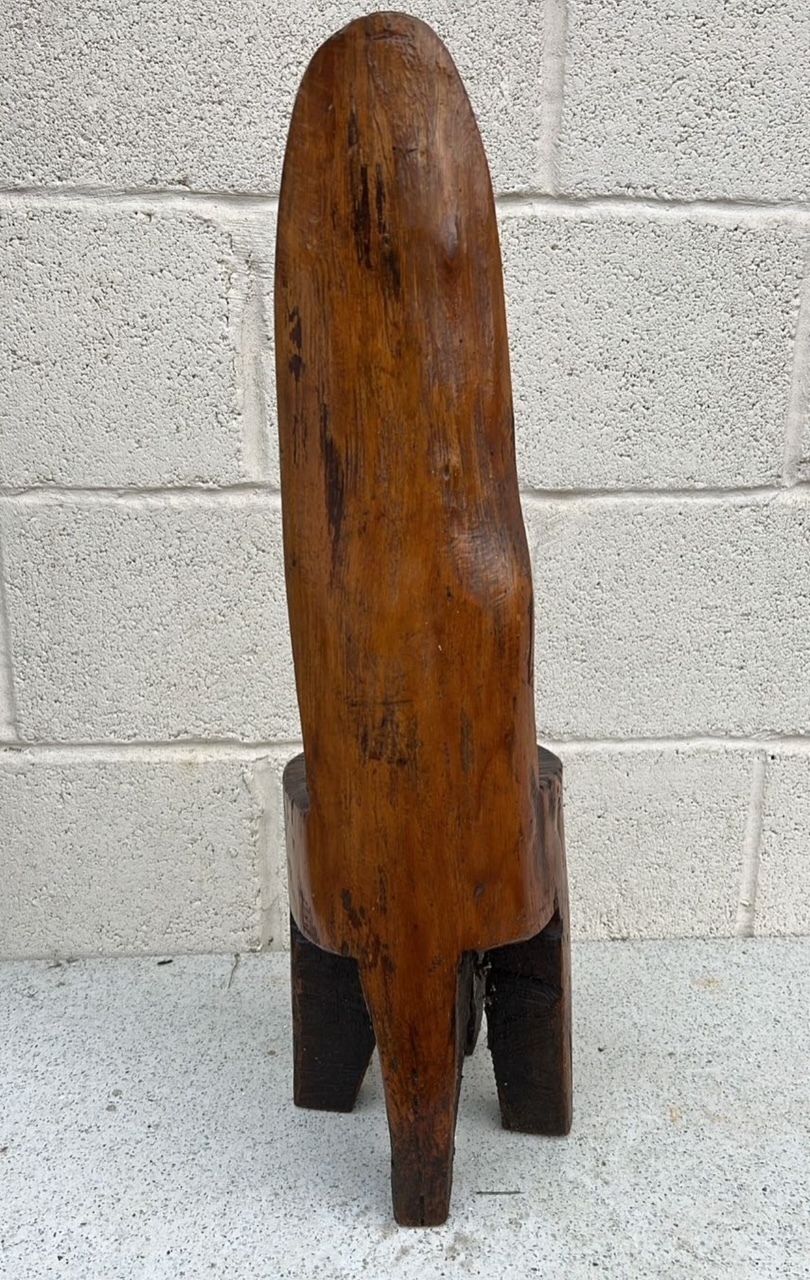 Mid 20th Century Hand Carved Burmese Hardwood Chair In Solid Padauk photo for sale