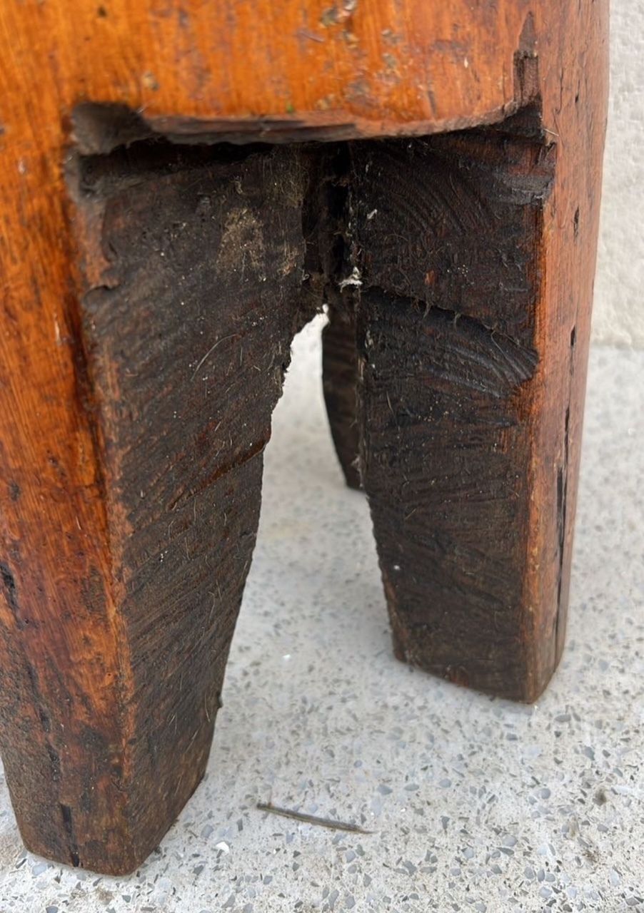 Mid 20th Century Hand Carved Burmese Hardwood Chair In Solid Padauk photo vinterior