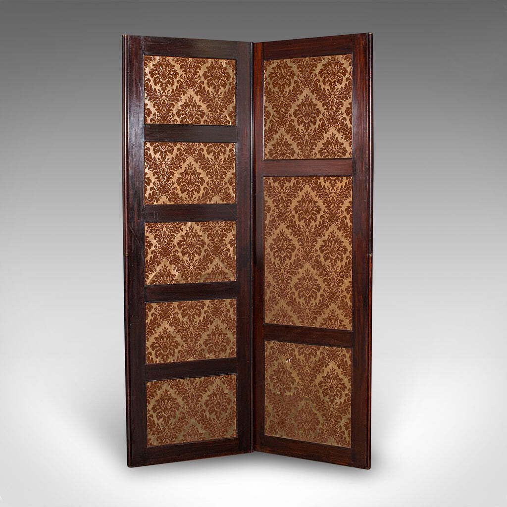 6' 7" Tall Antique Room Divider, English, Needlepoint, Privacy Screen, Regency photo Home Decor
