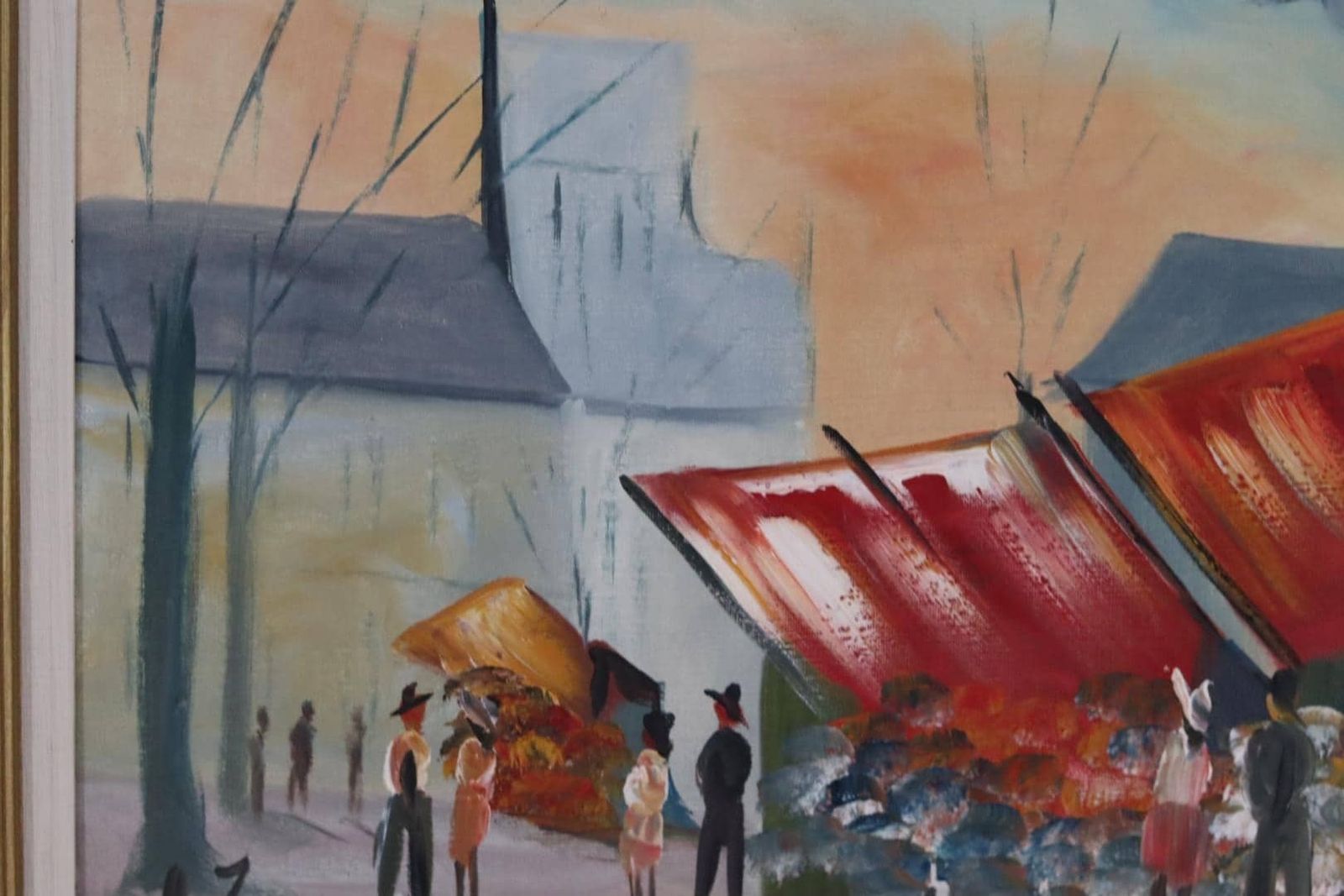 Art Original Swedish Oil On Canvas – “Madelientorget I Paris” By Hartvig Jarlhov – Signed & Framed – 71.5 × 48.5 Cm (28.1" × 19.1") photo