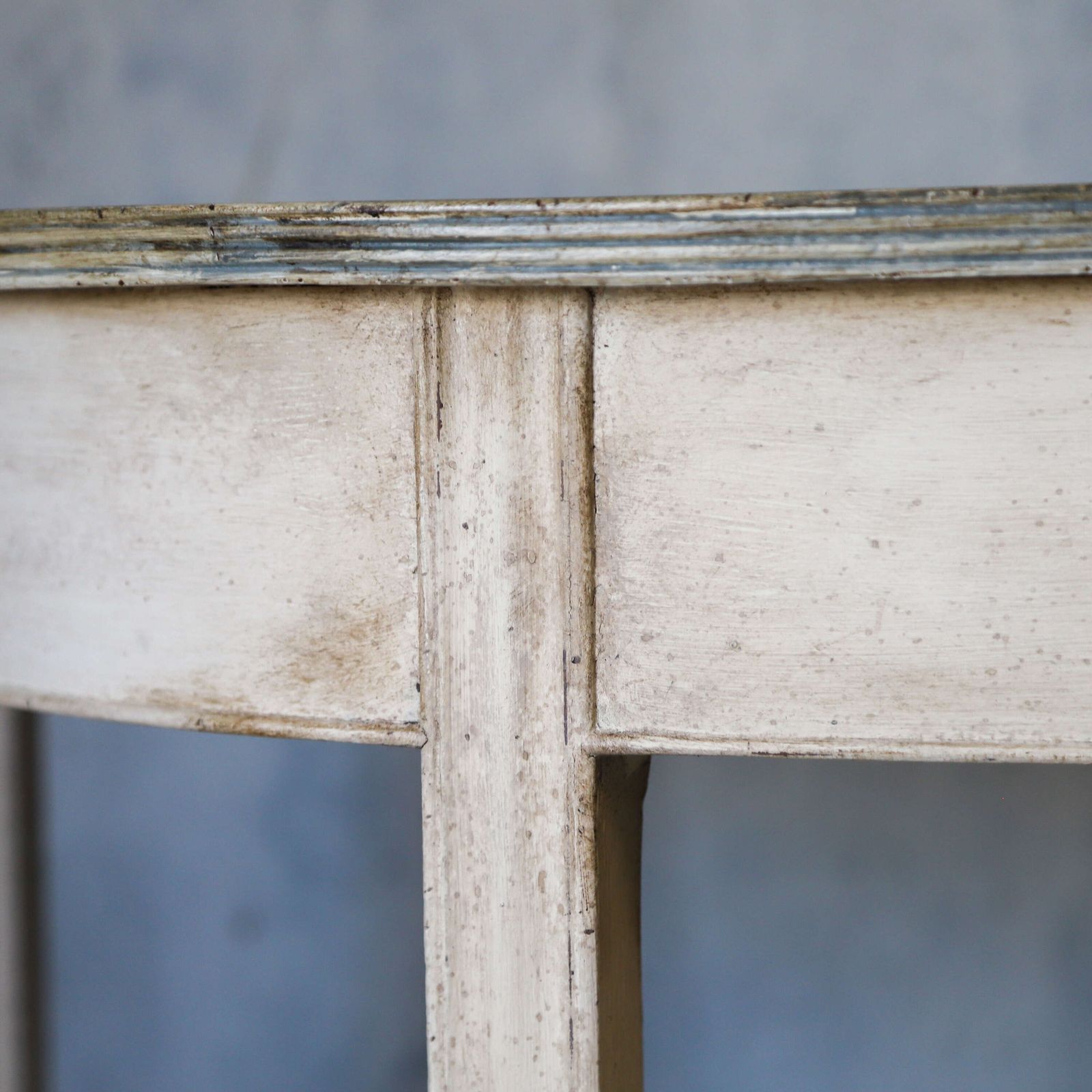 photo buy Pair Of Georgian Demi Lune Console Tables   Hand Painted Faux Marble Tops Marlborough Legs