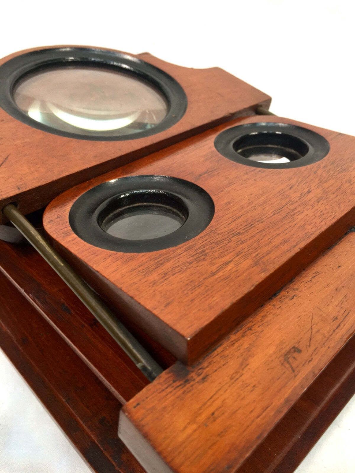 Antique Victorian Wooden Mahogany Graphoscope / Picture Viewer / Stereoscope photo Home Decor