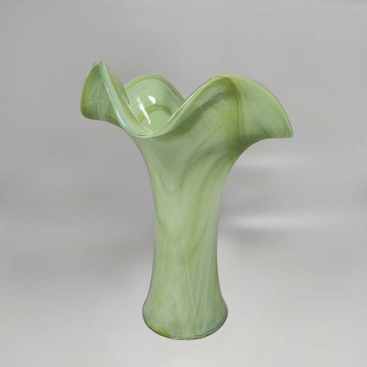 1960s Astonishing Green Vase By Ca Dei Vetrai. Made In Italy photo 335.0