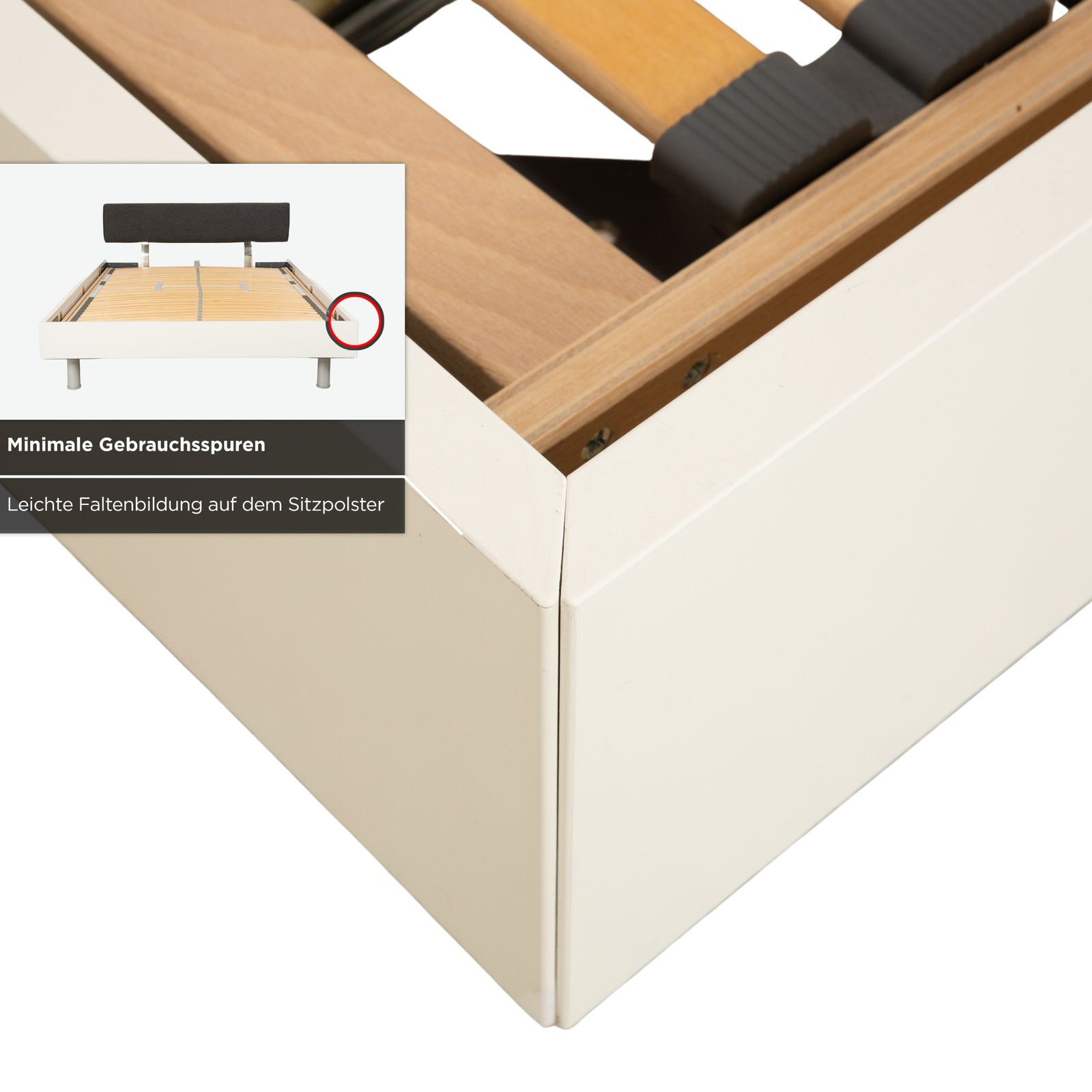 photo furniture Ligne Roset Wooden Bed, White/Dark Grey, 140 X 200 Cm