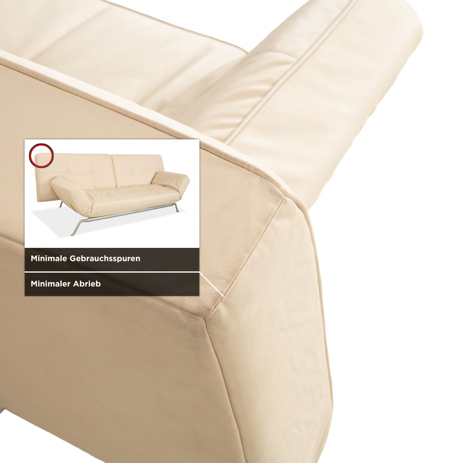 Furniture Ligne Roset Smala Three Seater Cream Beige Vegan Leather Manual Function Sofa Reupholstery Gavin photo
