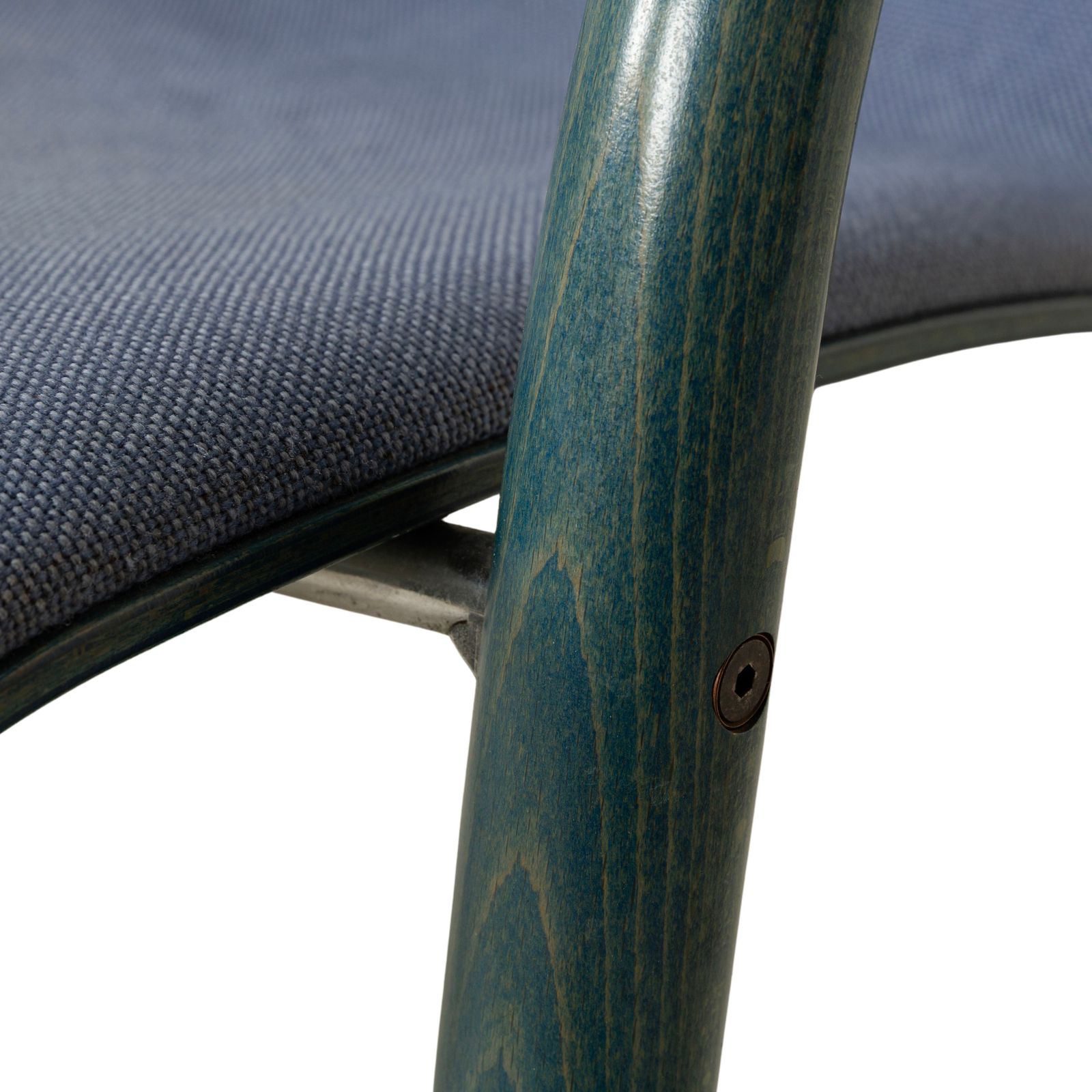 Lot de 6 chaises Thonet S320 en tissu, bleu-gris photo for sale