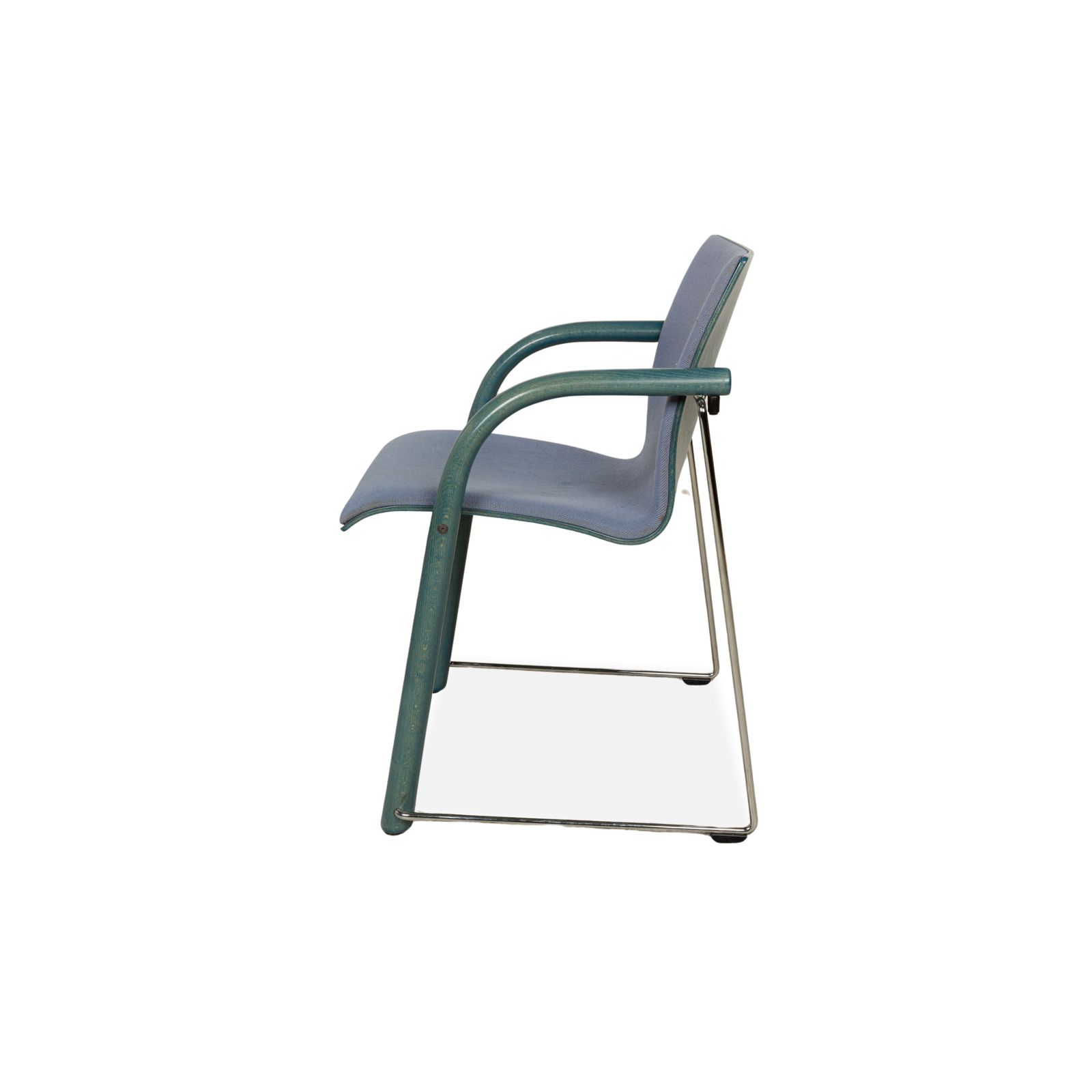 photo furniture Lot de 6 chaises Thonet S320 en tissu, bleu-gris