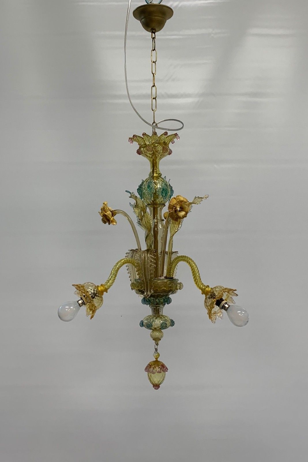 Vintage Murano Chandelier Attributed To Galliano Ferro 1940 Made In Italy