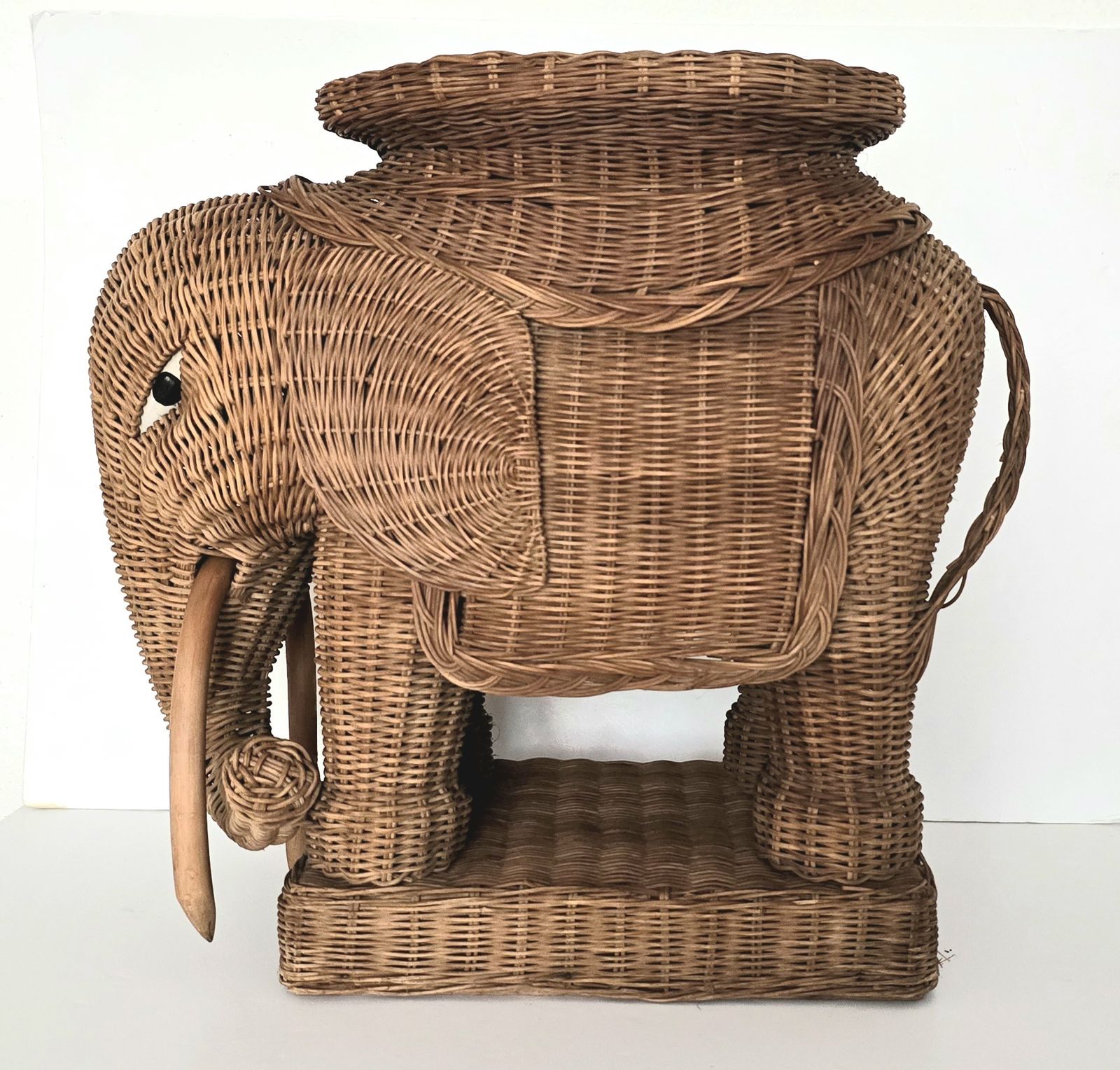 395.0 Mid Century French Wicker Elephant Table. photo