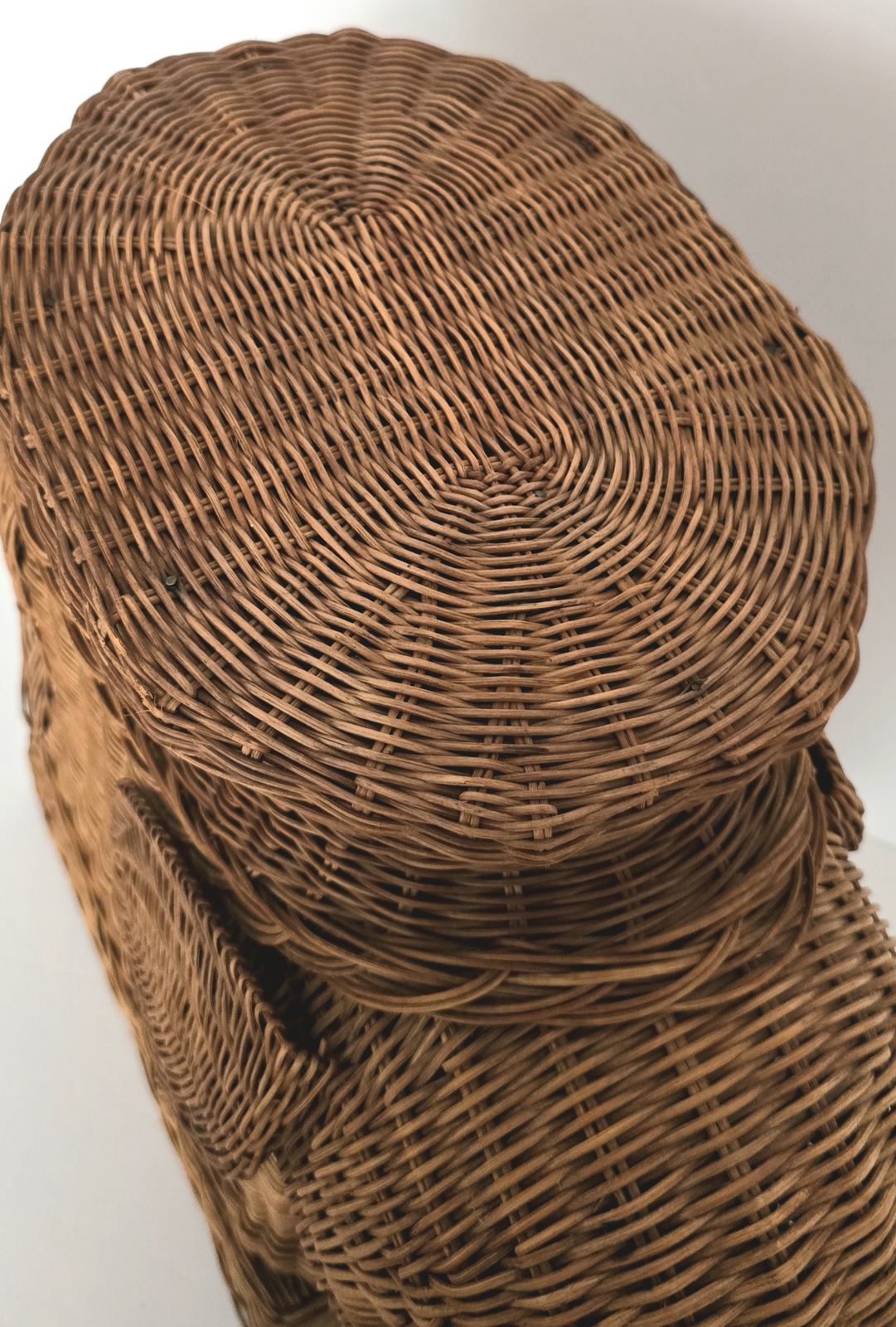 Furniture Mid Century French Wicker Elephant Table. photo