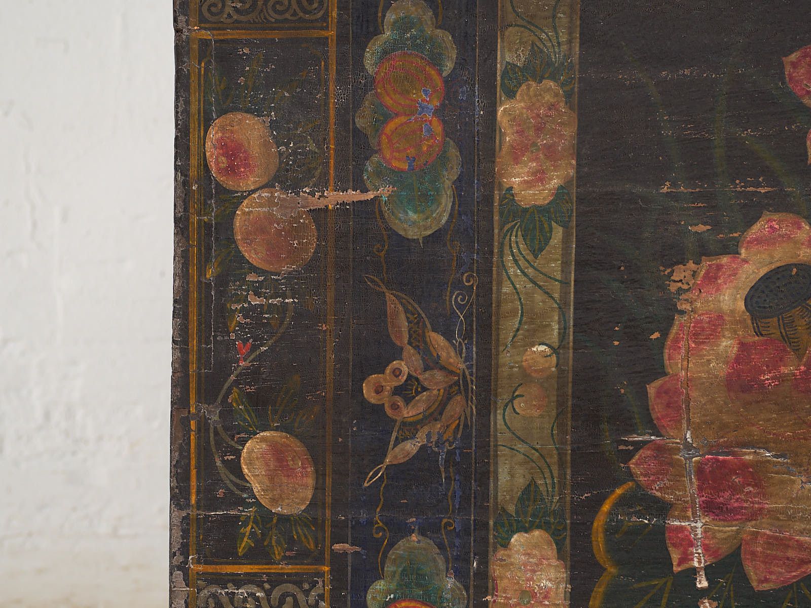 Antique Opera Chest With Lotus Flowers photo vintage