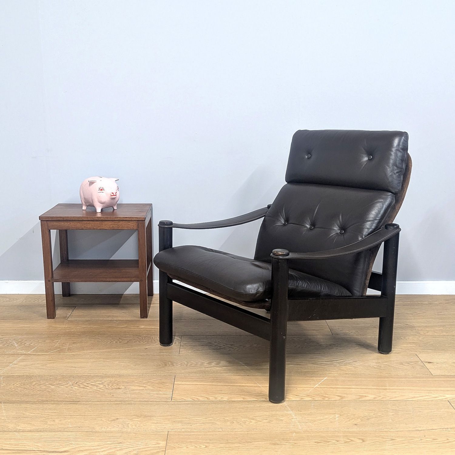 Midcentury Danish 1970s Leather Lounge Chair By Gehl & Nissen For Jeki Mobler