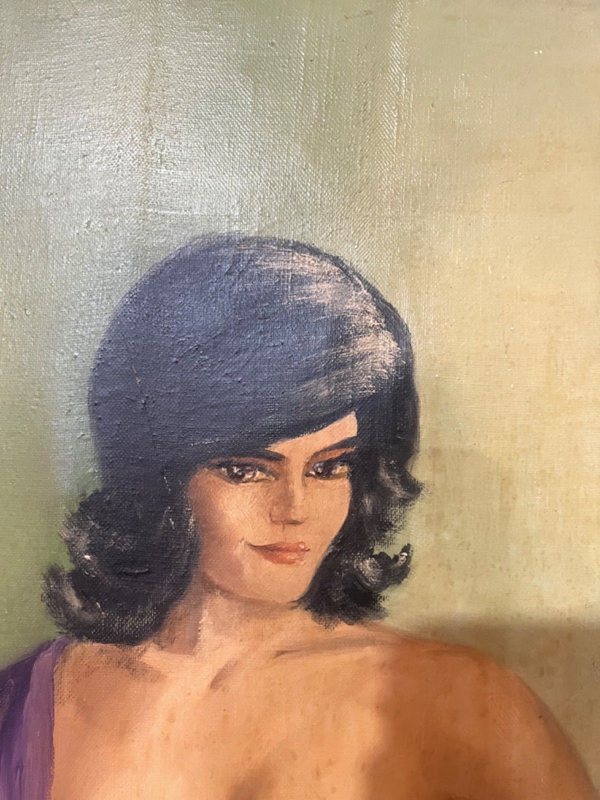 Female Nude Oil On Canvas Painting 1967 Signed & Framed photo 150.0
