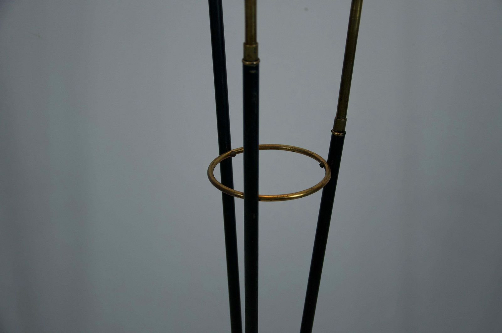 Brass And Opaline Glass Floor Lamp By Stilnovo, Italy, 1960s photo vintage
