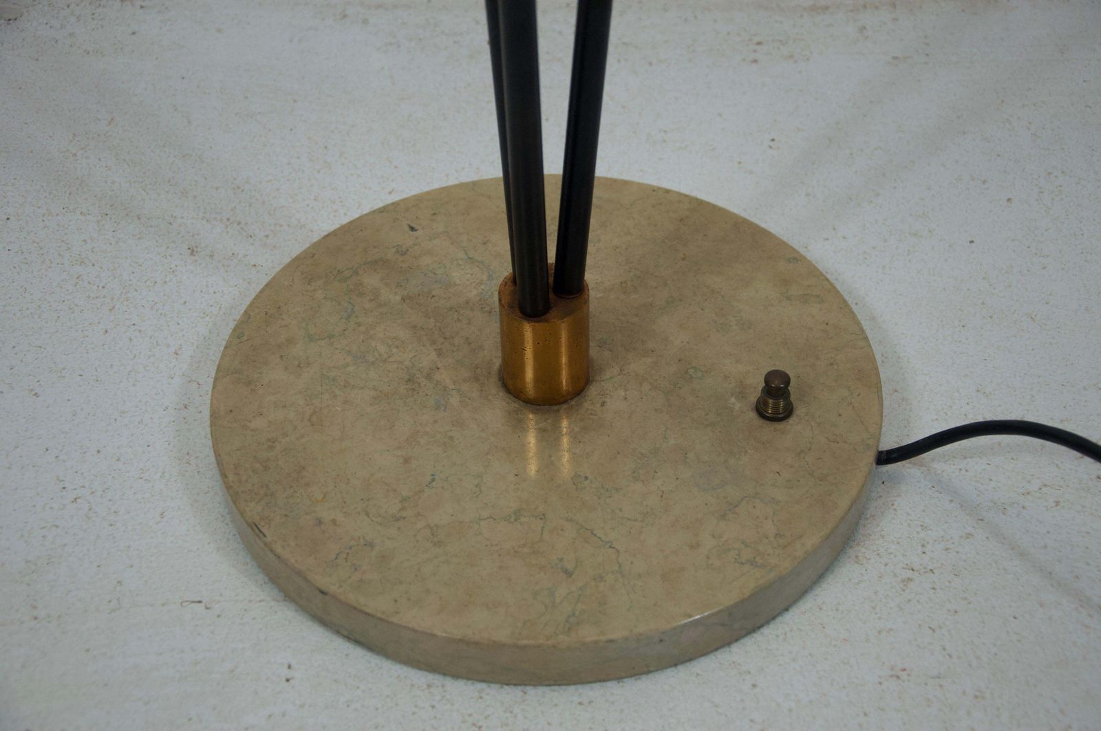 photo furniture Brass And Opaline Glass Floor Lamp By Stilnovo, Italy, 1960s