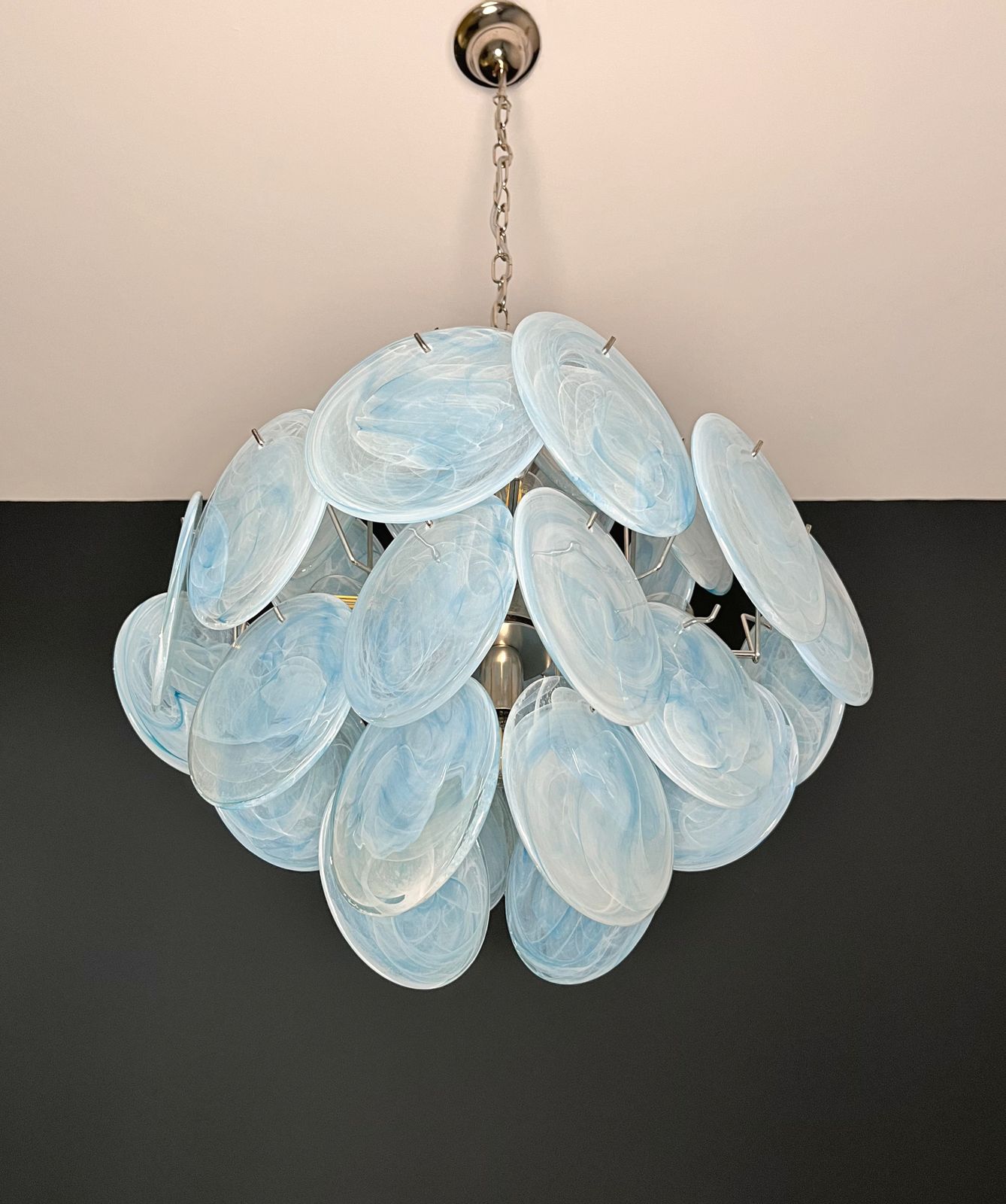 photo buy Vintage Italian Murano Chandelier   36 Blue Disks