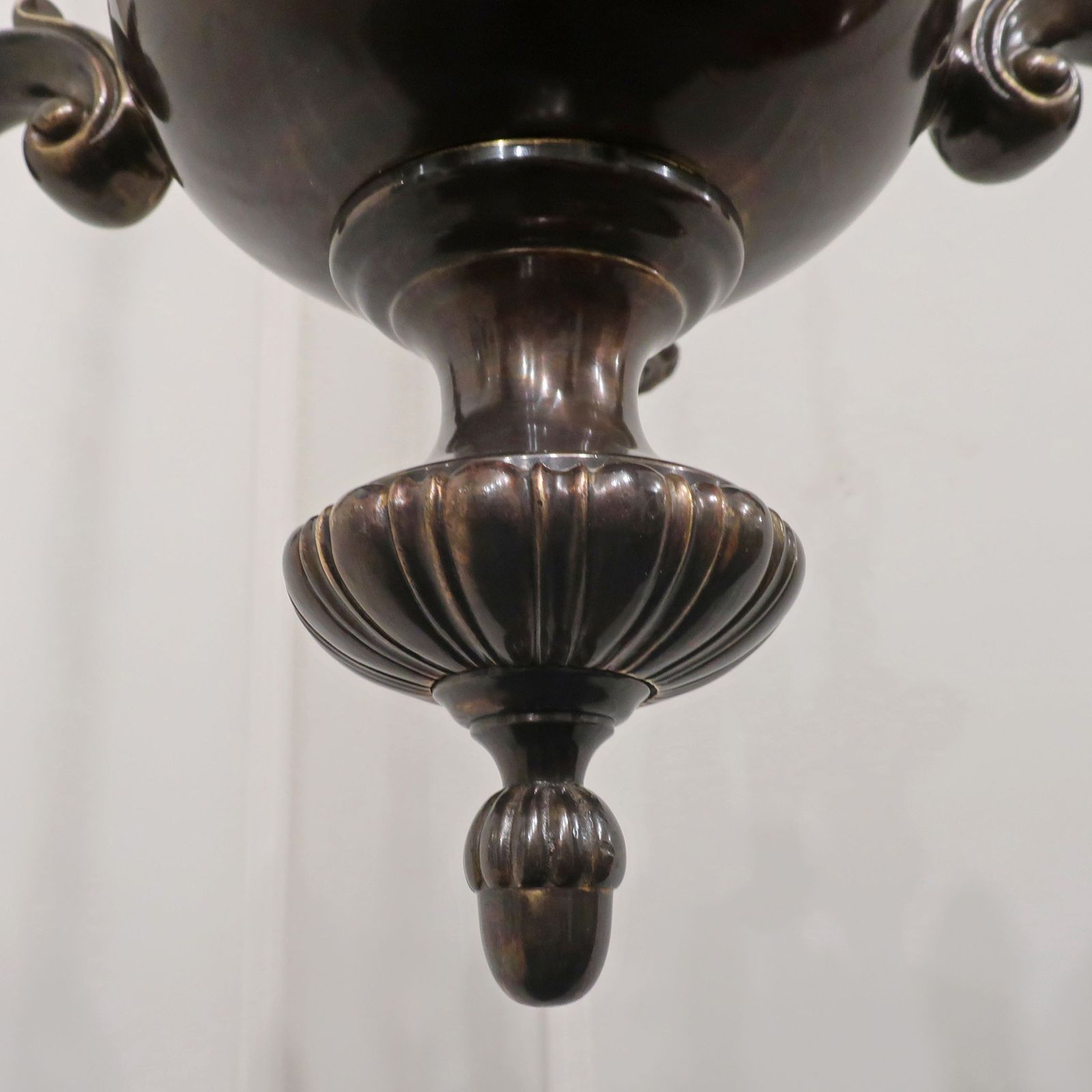 1950.0 Edwardian Bronzed Chandelier Attributed To G.E.C photo