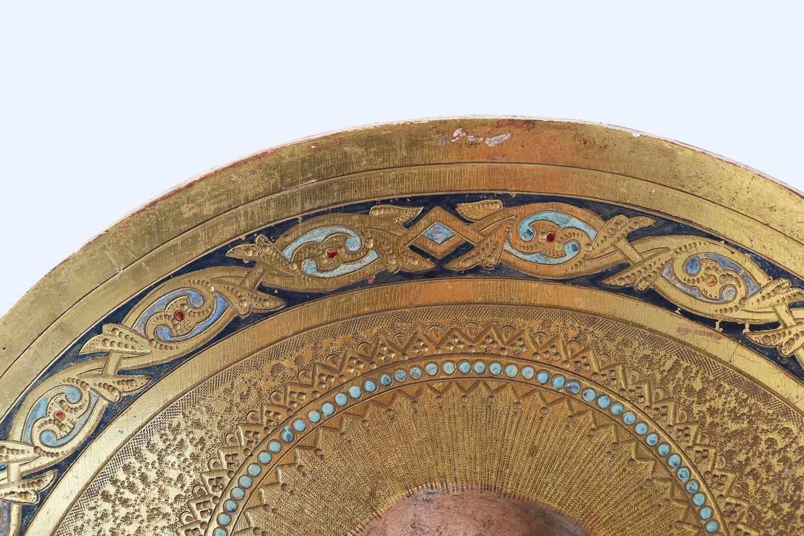 Round Icon Of The Holy Apostle John The Theologian, 19th Century, Tempera & Gold Leaf On Wood photo for sale